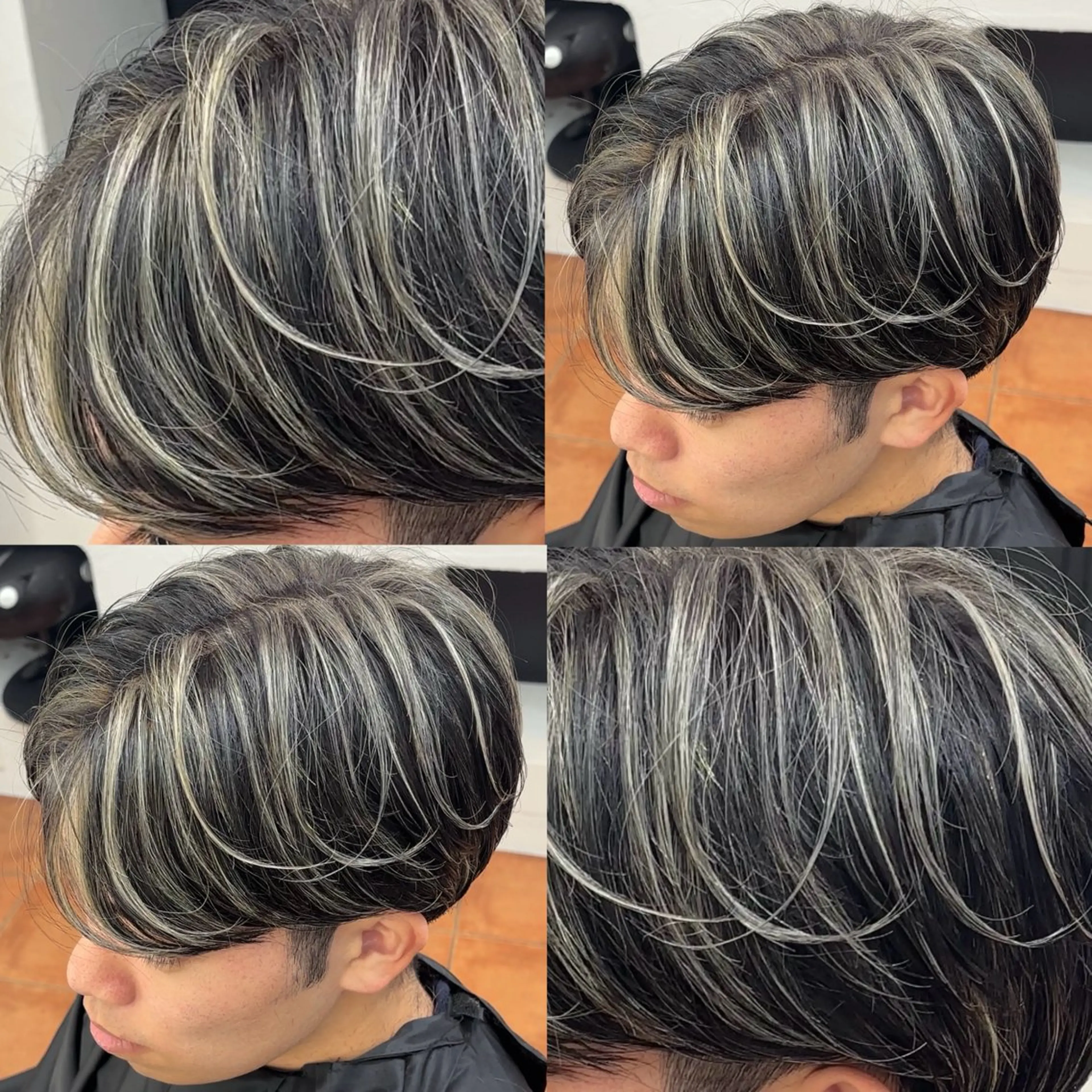 カラー メンズ メンズメッシュ 黒髪 メッシュ 𝐚𝐨𝐢 メンズ ‪‪/メッシュのヘアスタイル