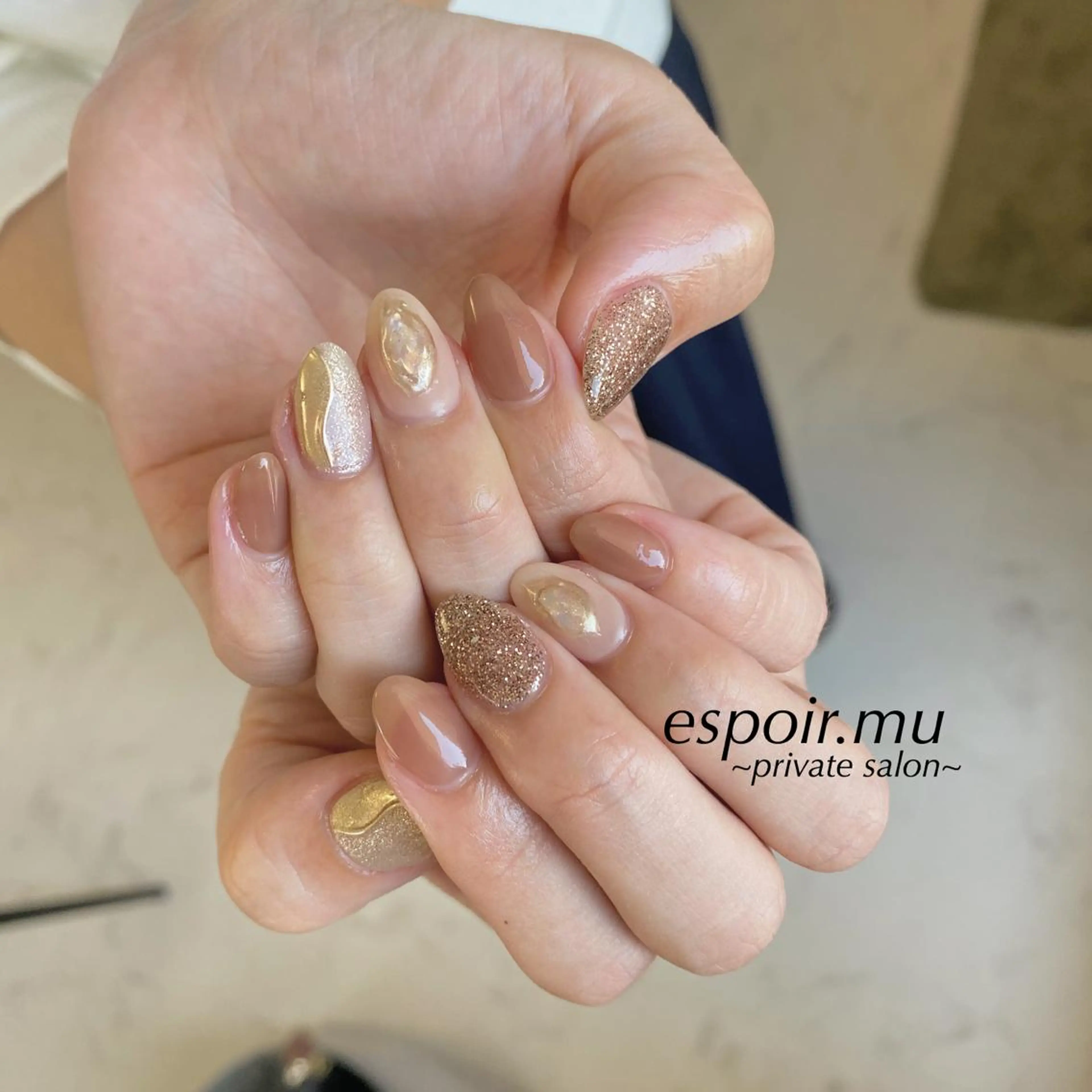 ロング ネイル espoir. muのネイルデザイン