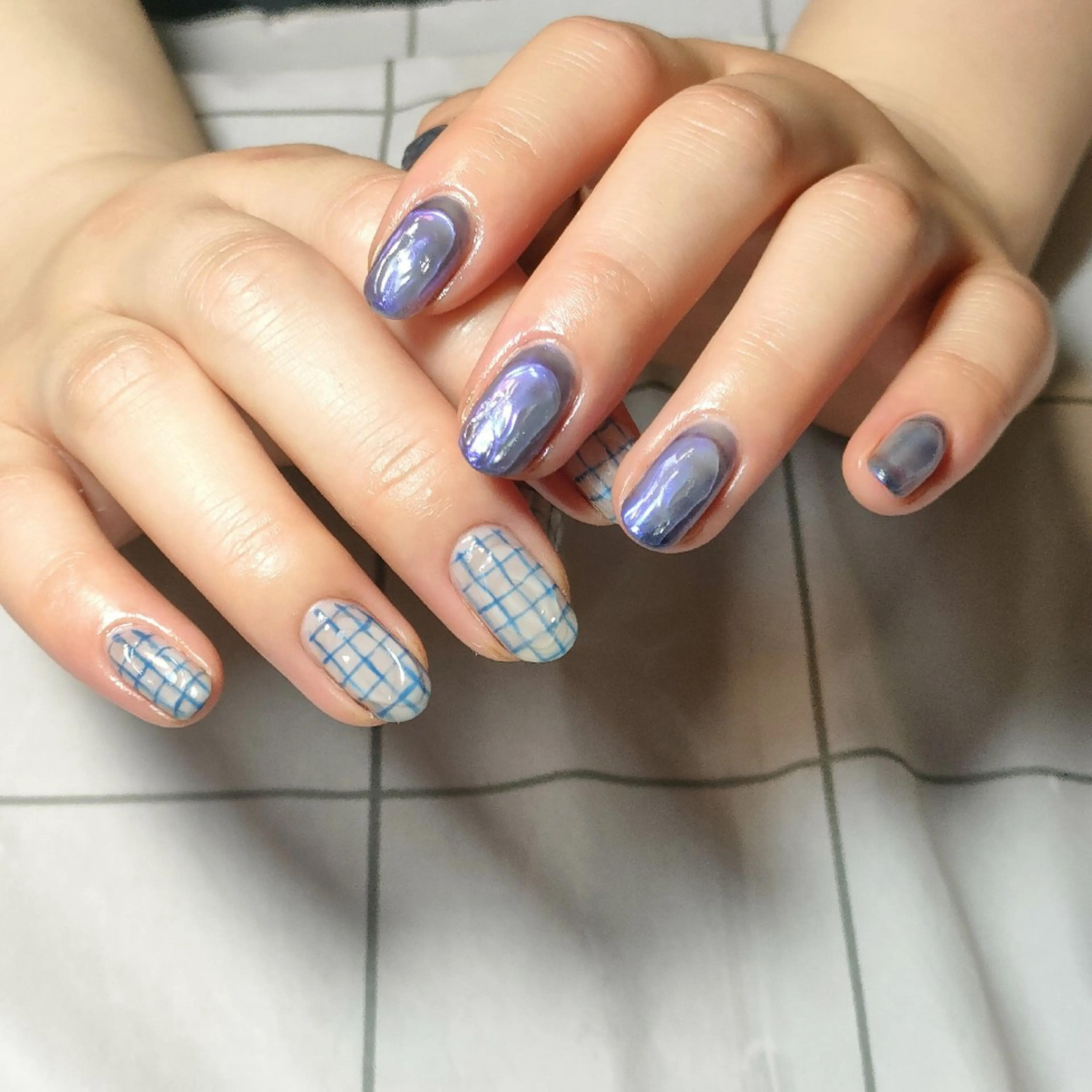 ネイル ブルー oir. nailsalonのネイルデザイン