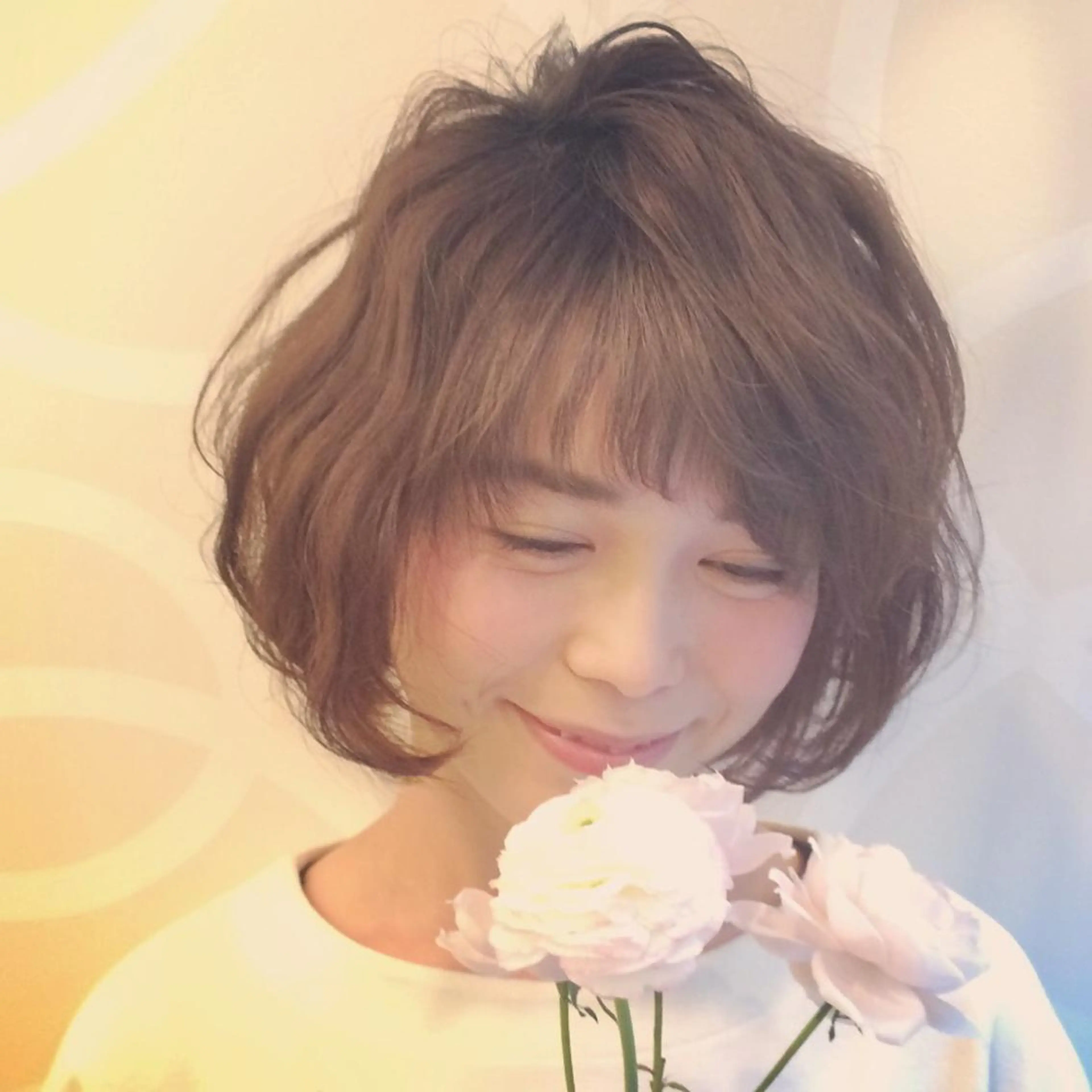 ショート カラー パーマ ヘアアレンジ SALOWIN Frente店所属・個室で似合わせ好印象 🧡外山弥千代のヘアスタイル