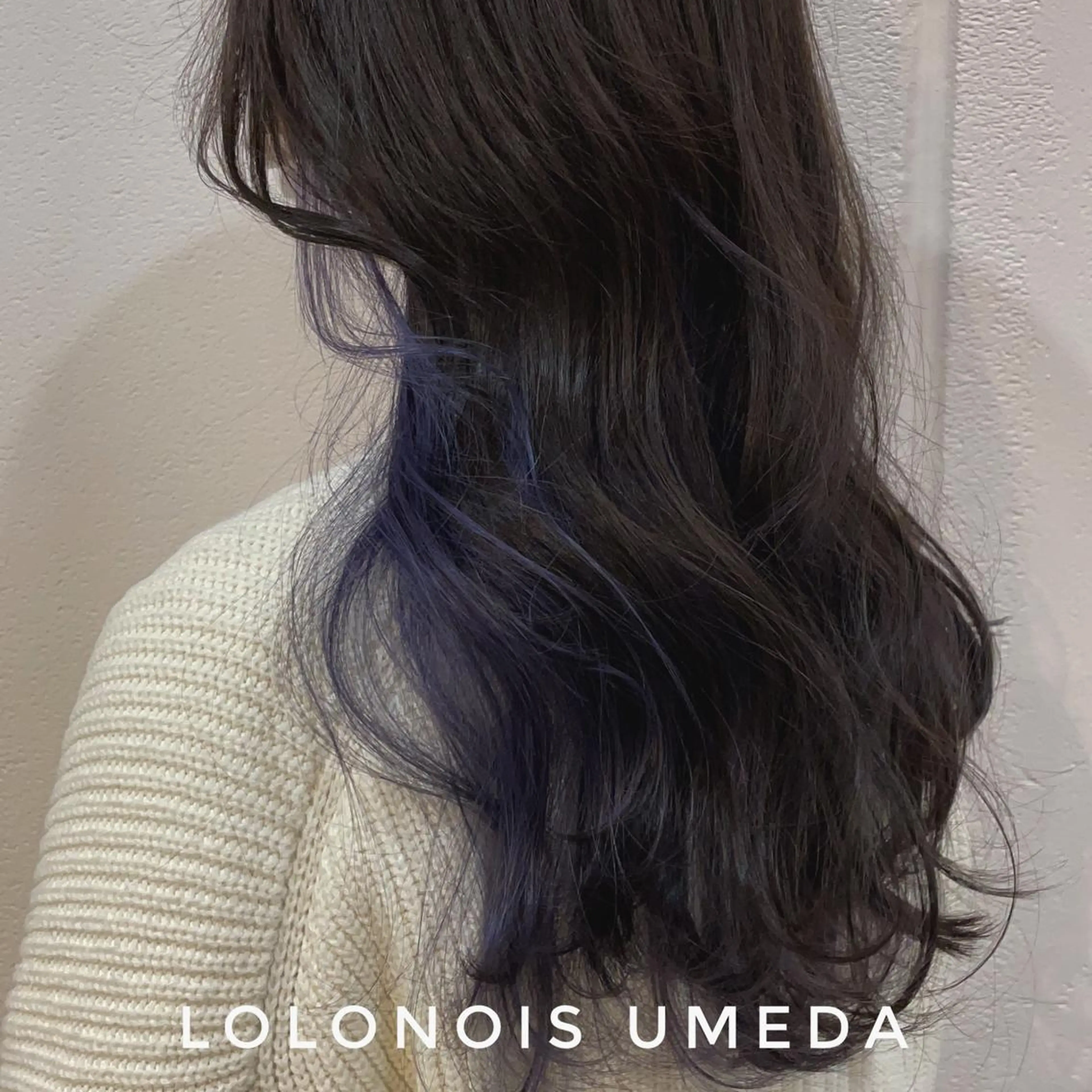 ロング カラー インナーカラー パープルカラー Lolonois梅田 /Okazaki:)のヘアスタイル