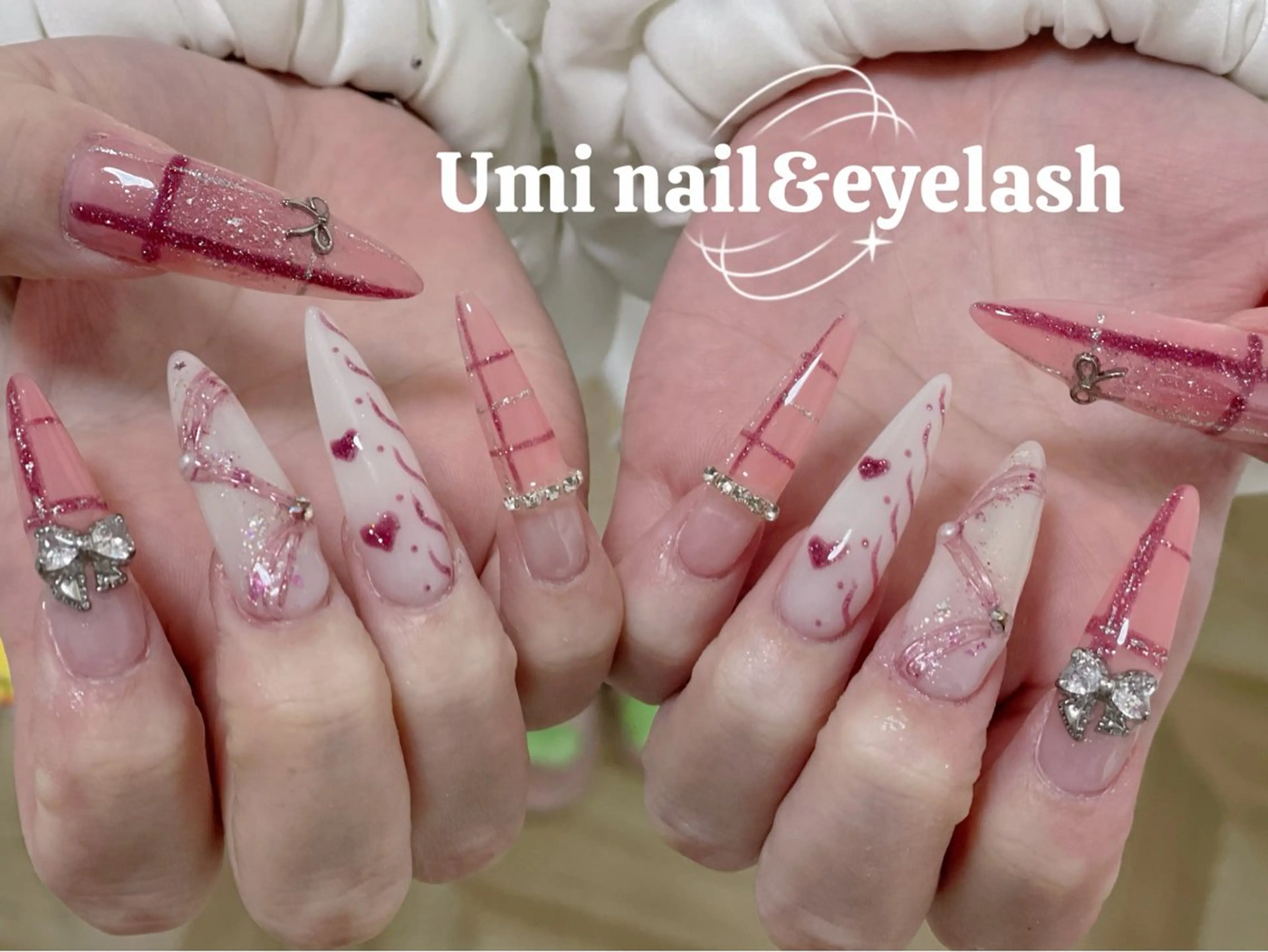 ネイル 長さ出し フレンチネイル ジェルネイル ガラスフレンチ 韓国ネイル ハンドネイル Umi nail& eyelashのネイルデザイン