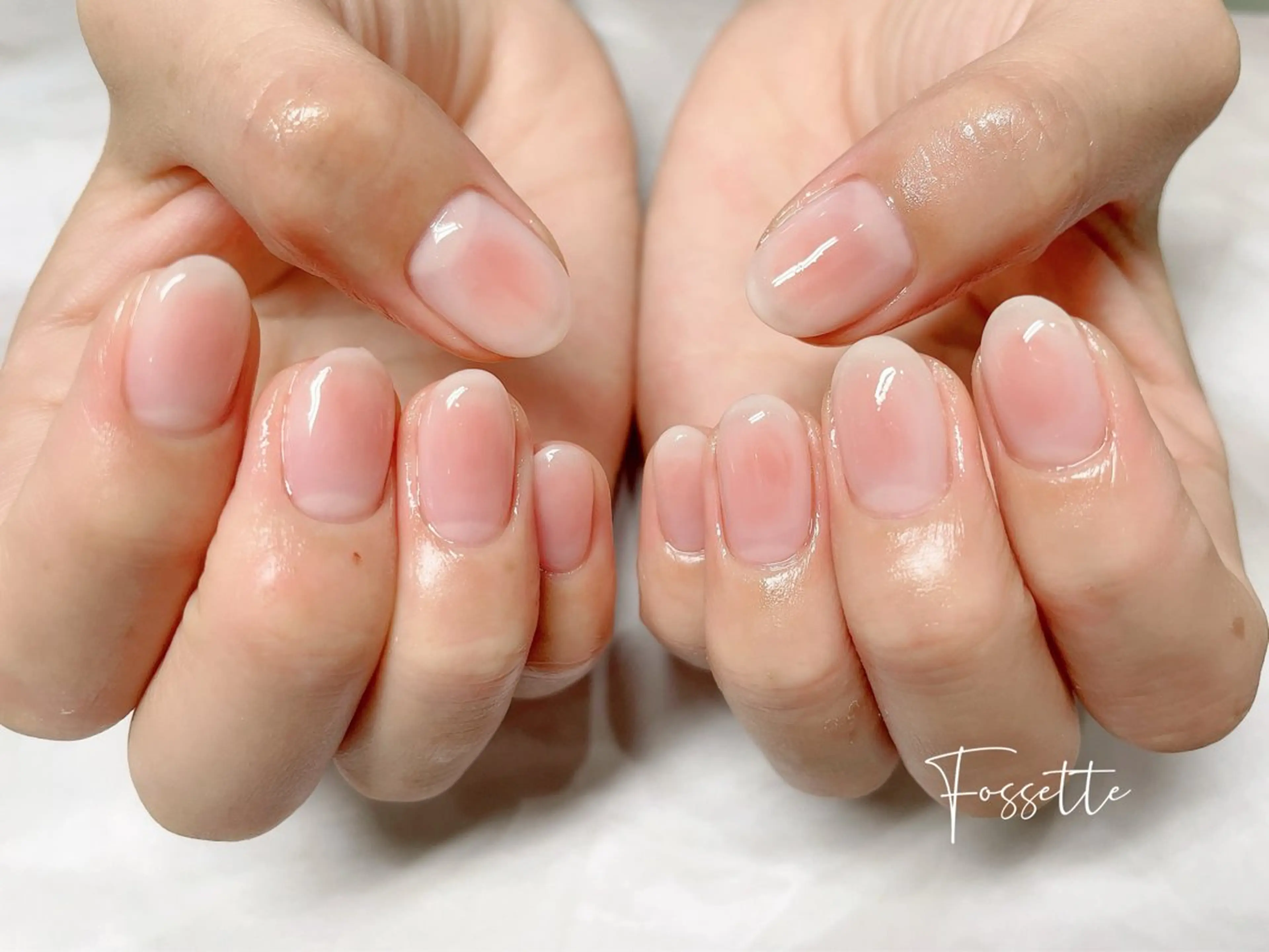 ネイル チークネイル オフィスネイル シンプルネイル nailsalon Fossetteのネイルデザイン