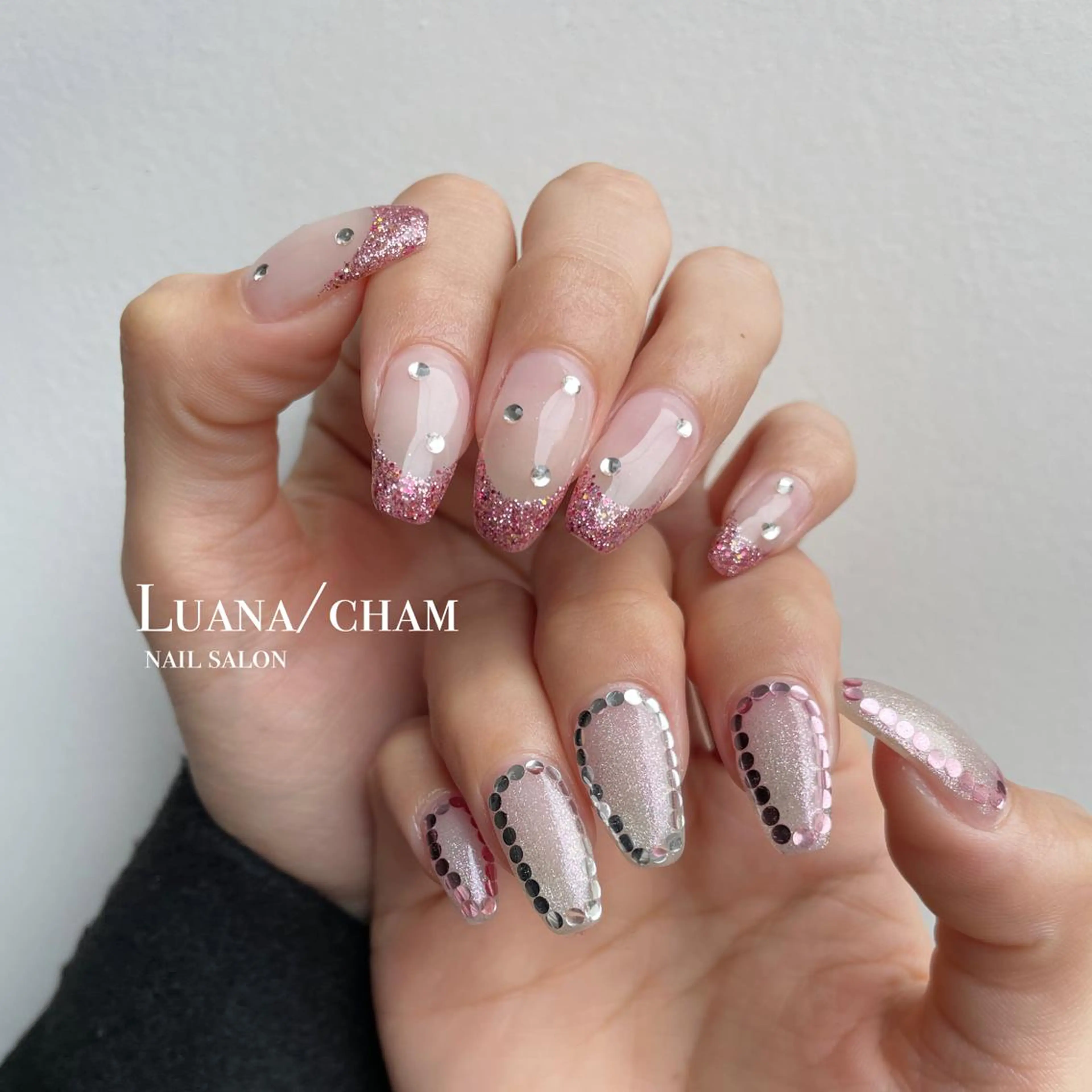 ロング ネイル 韓国風ヘア 韓国ネイル ワンホンネイル ハンドネイル nail salon neigeのネイルデザイン