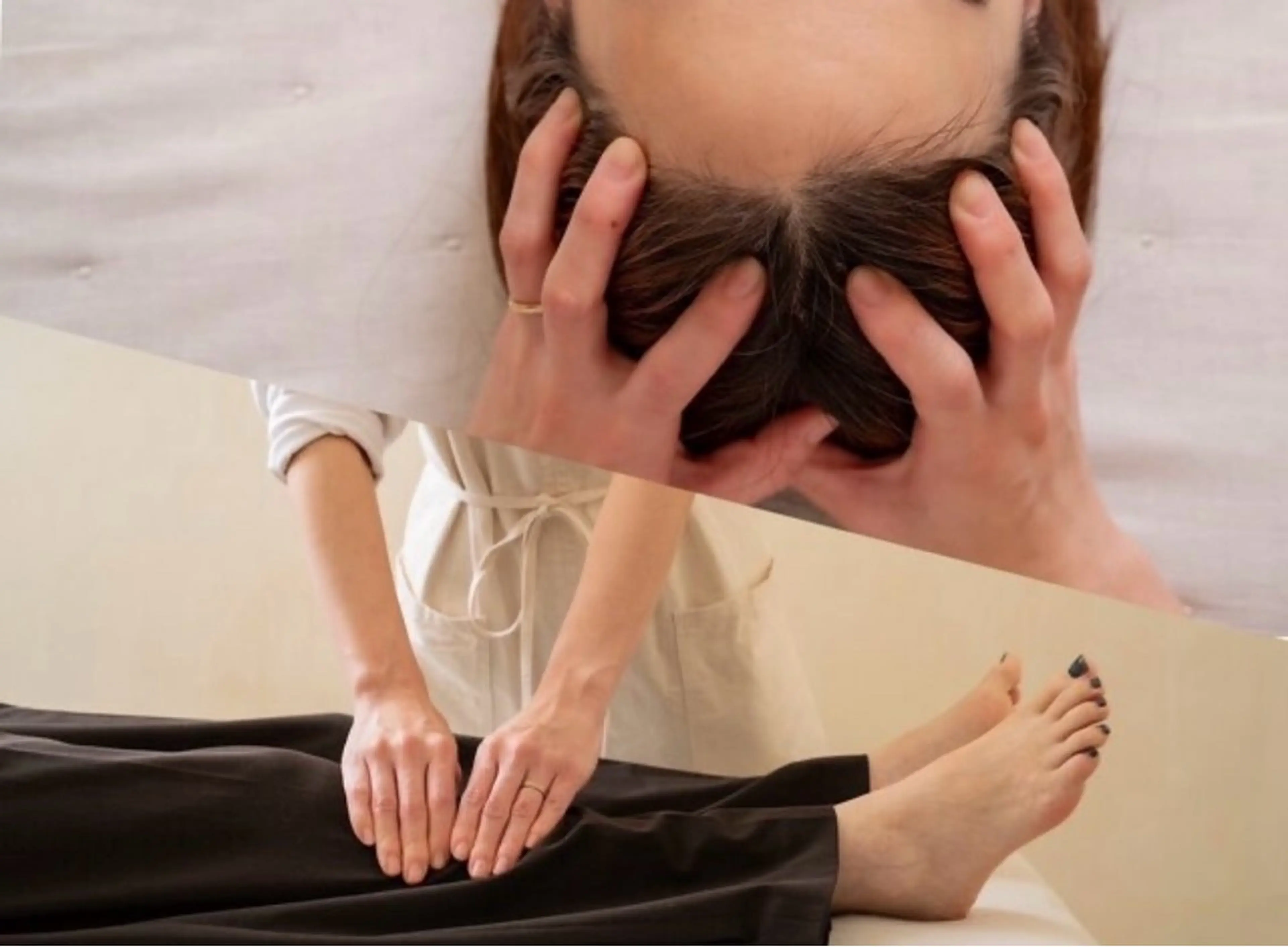 ドライヘッドスパ(膝下、鎖骨​〜​腕、首肩、顔頭)の写真