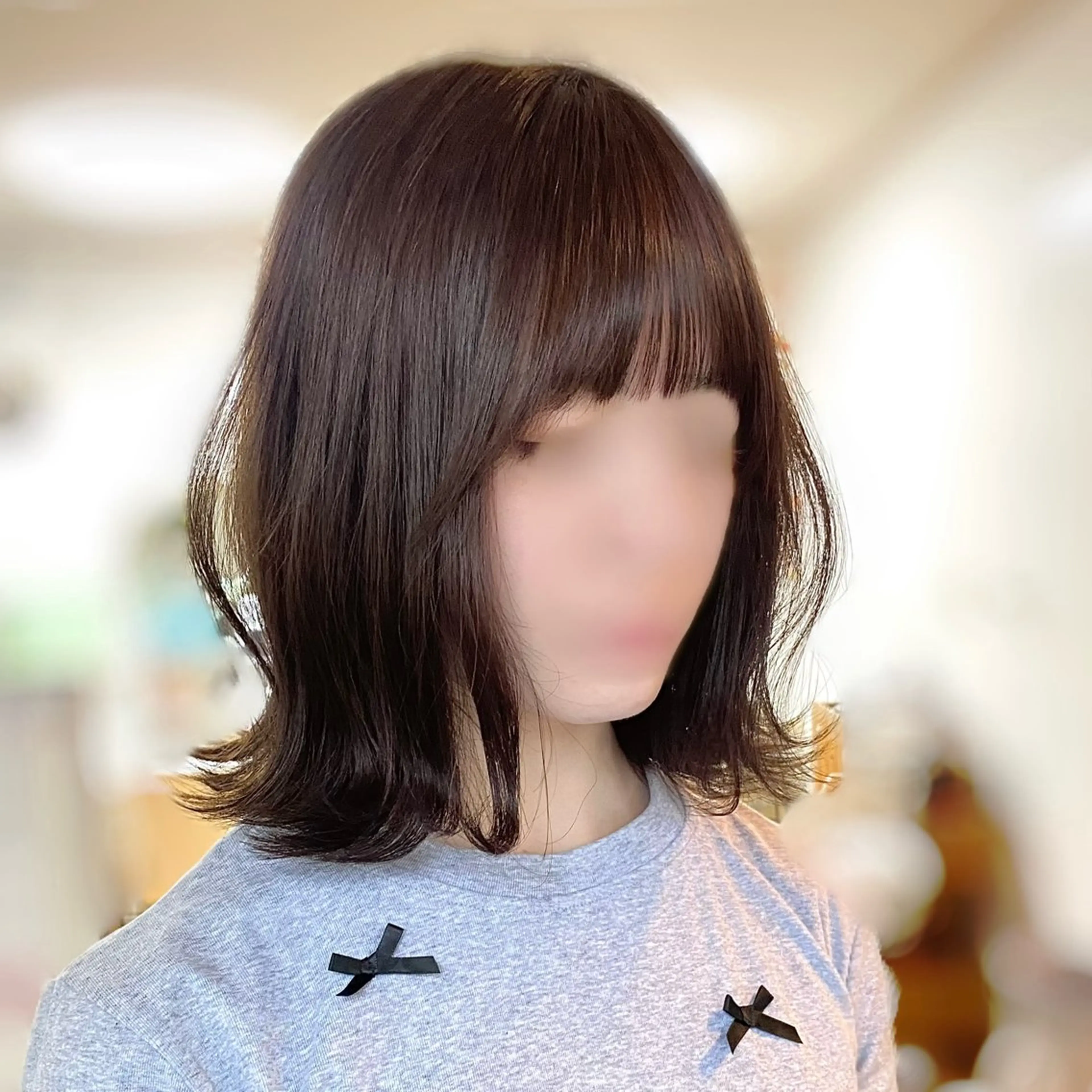 ミディアム カラー ブリーチ グレージュ ラベンダーカラー ラベンダーグレージュ ラベンダーグレー 🥣 hashi 🛋️のヘアスタイル