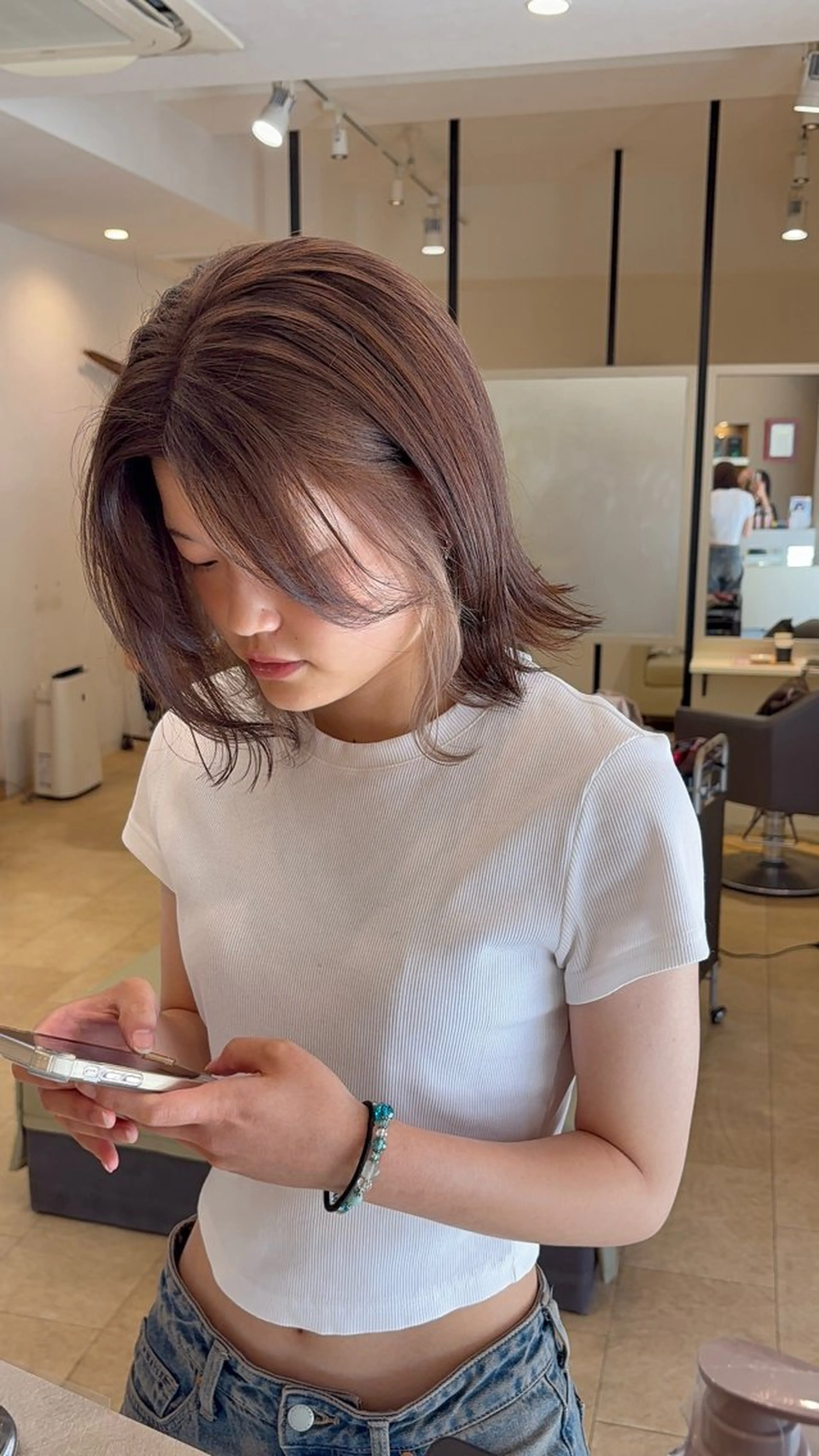 ミディアム ヘアカラー あいり 福岡美容師のヘアスタイル