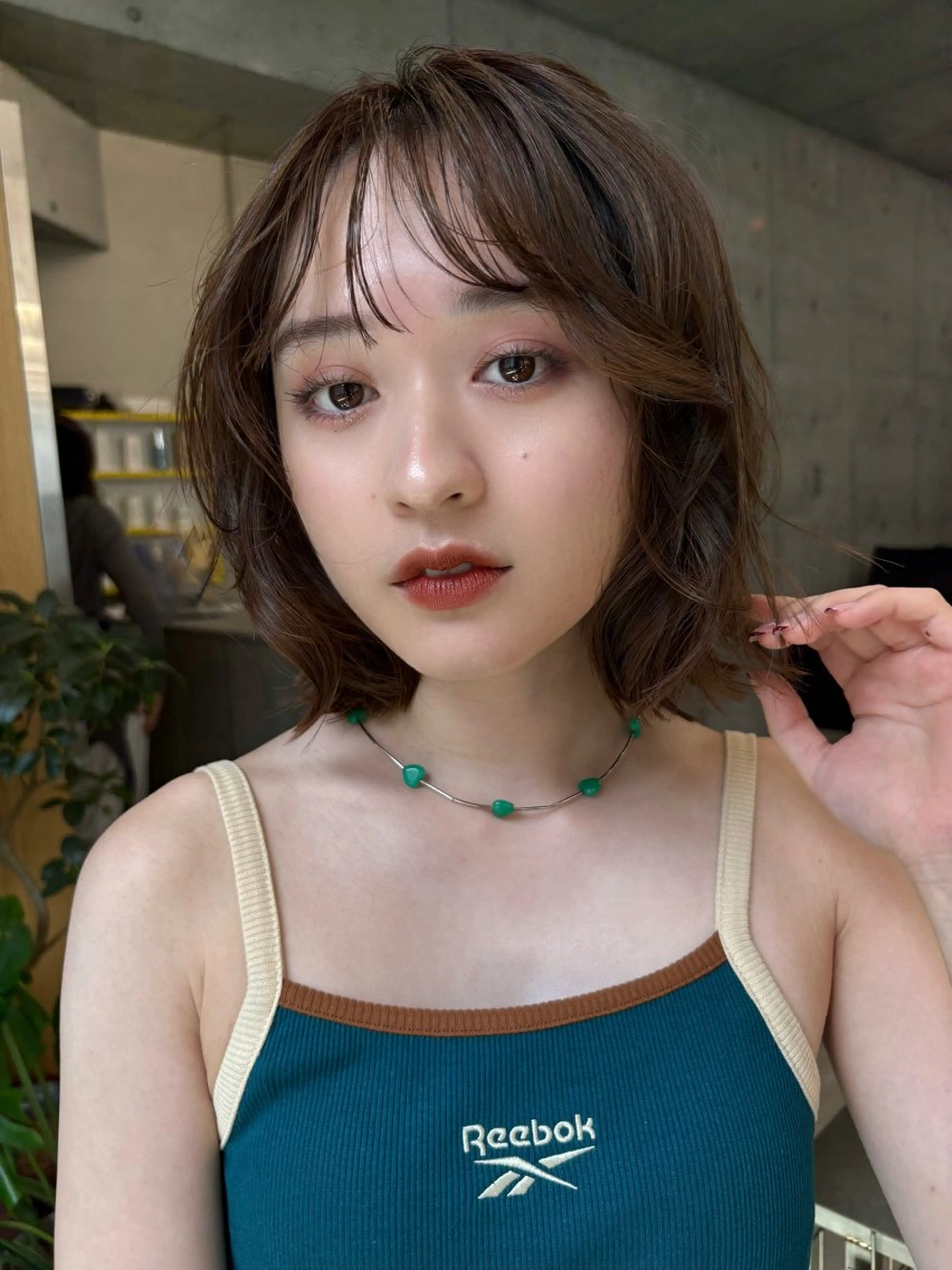 ミディアム カラー カット ヘアカラー レイヤー/韓国ヘア/ 梅田/中崎町のヘアスタイル