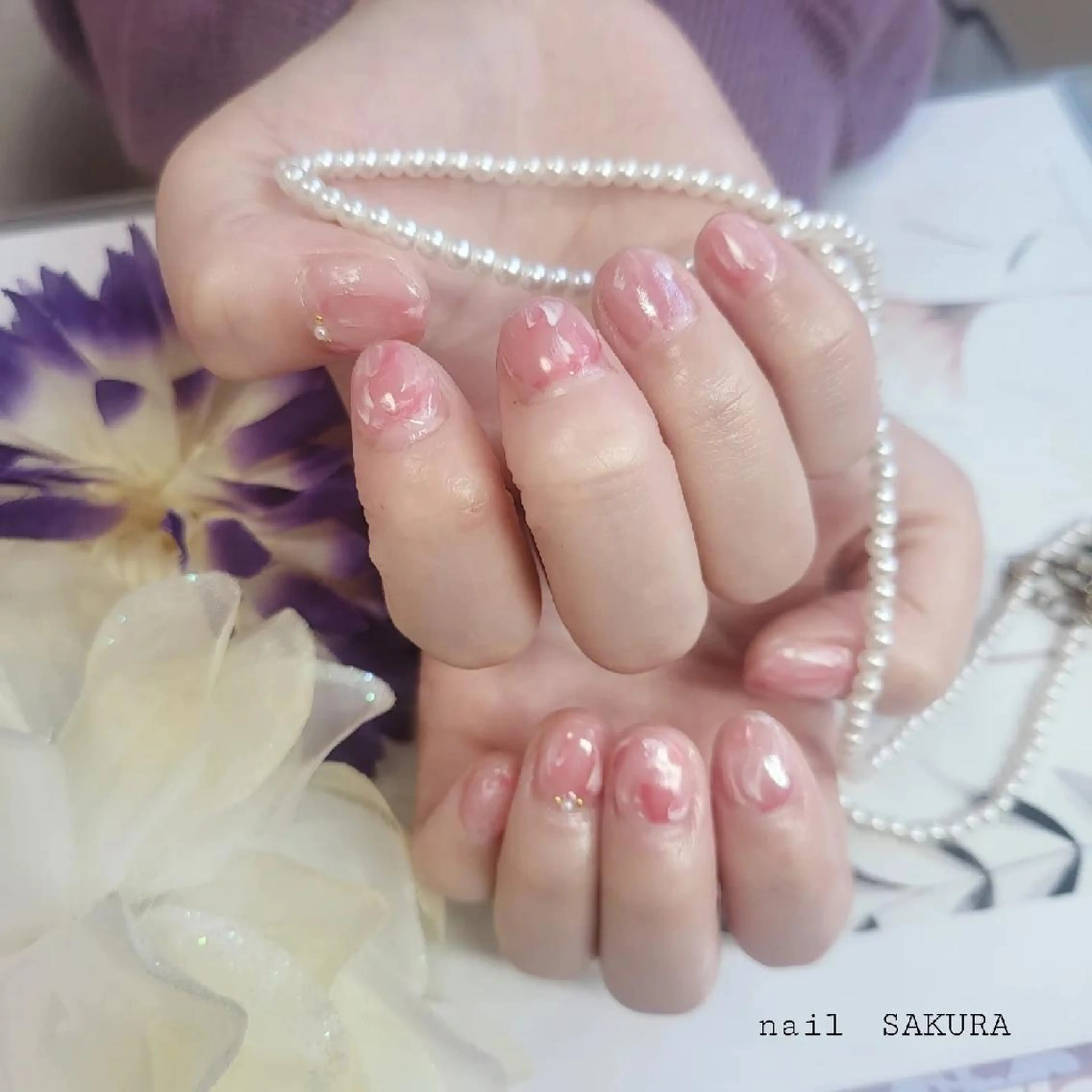 ネイル オーロラネイル ニュアンスネイル nailSAKURA 🌸爪の美容室のネイルデザイン