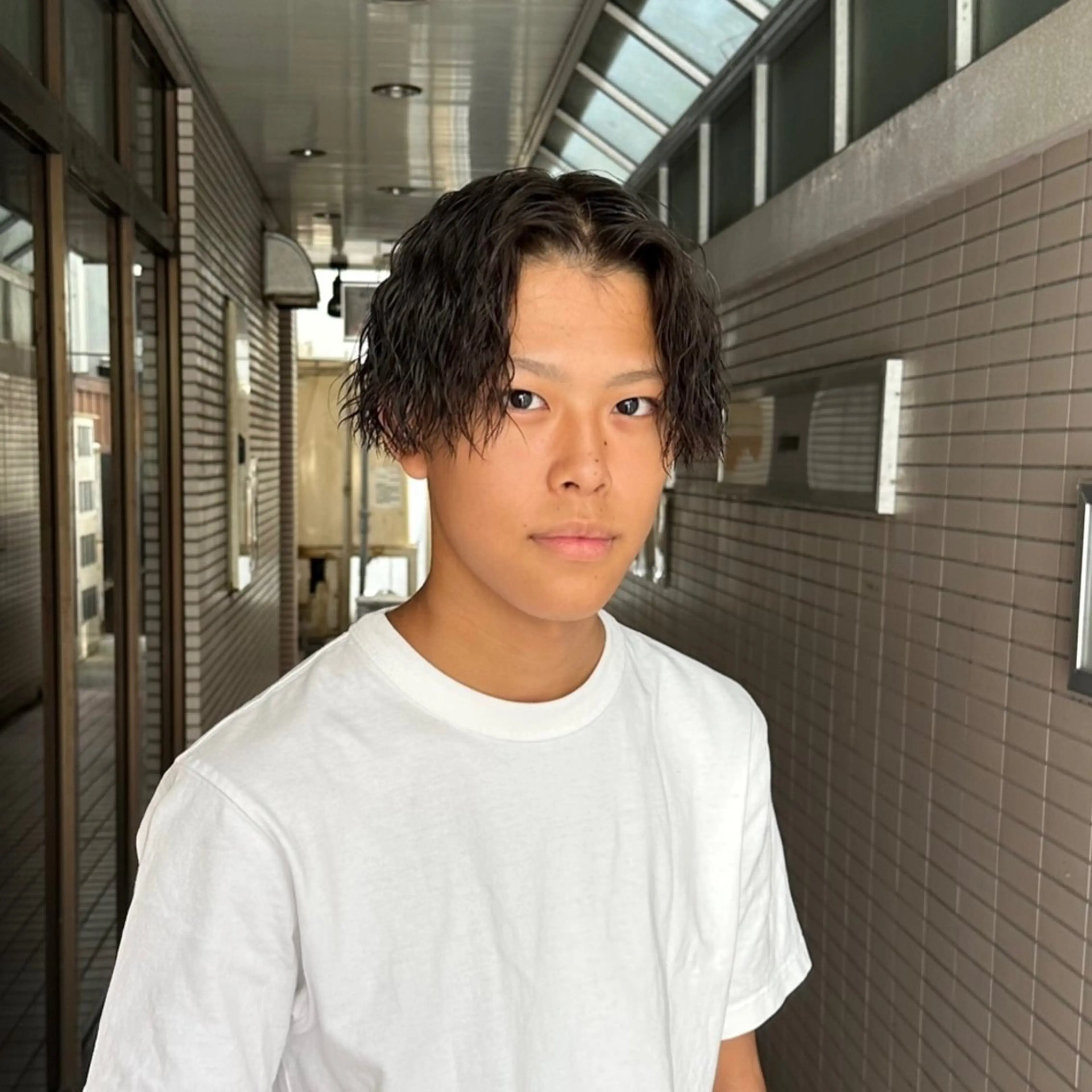 ミディアム パーマ メンズ パーマ職人 渡邊　優雅のヘアスタイル