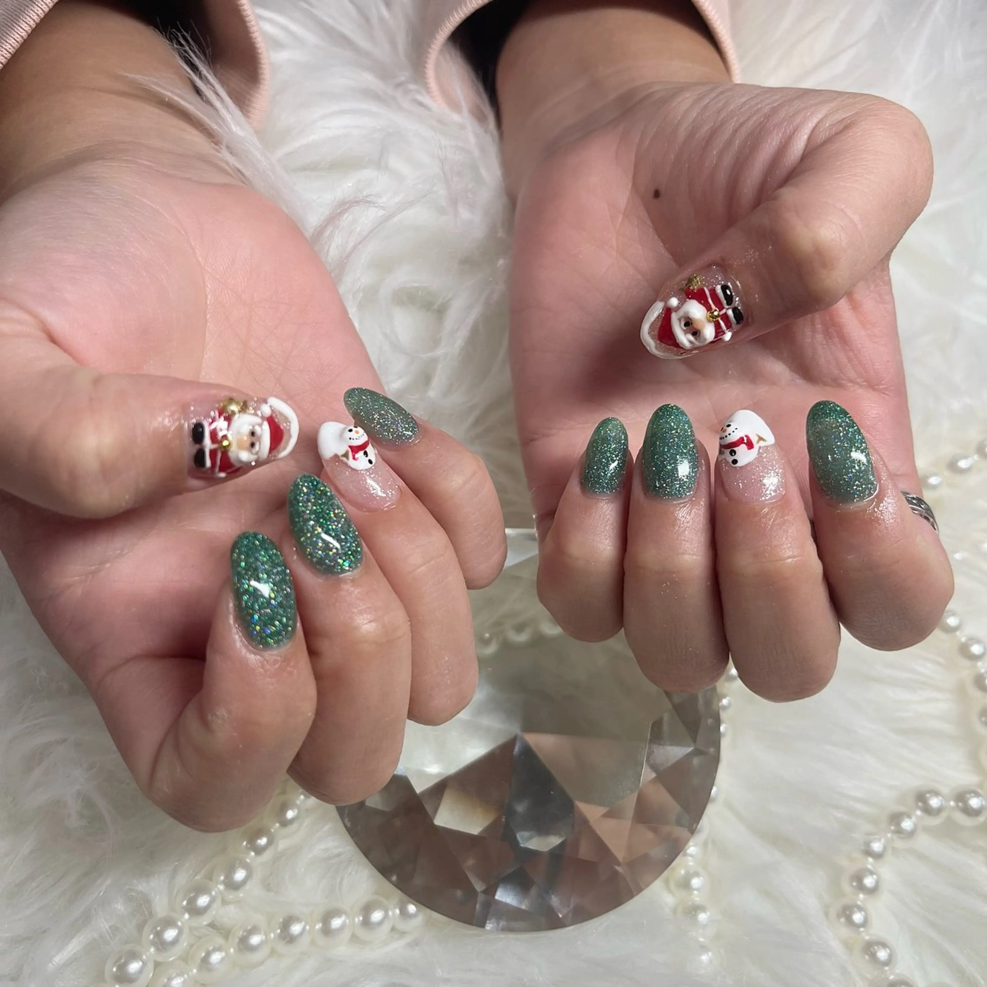 ネイル アートネイル 冬ネイル クリスマス ハンドネイル Babel新町店 _mao🩵のネイルデザイン