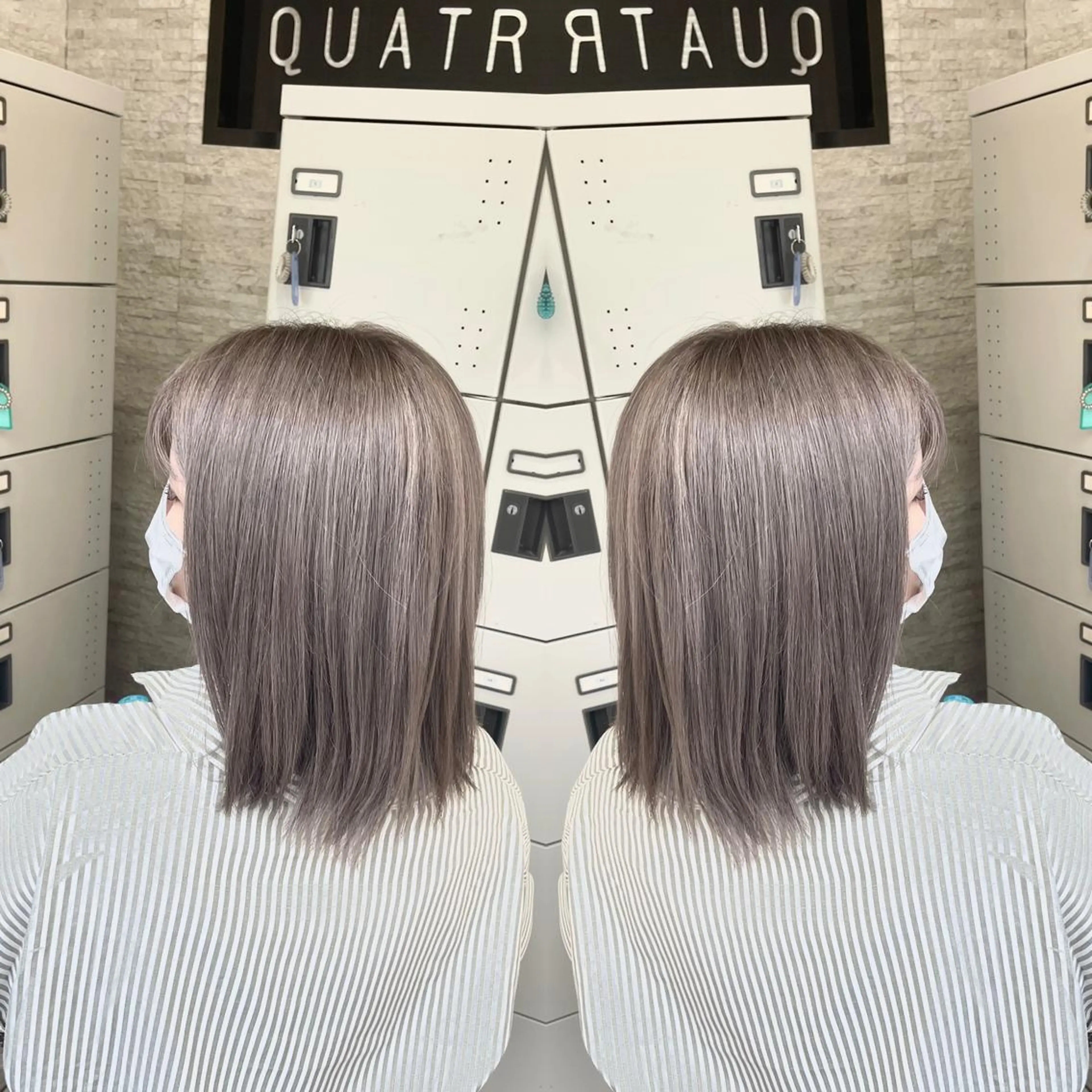 ミディアム カット ヘアカラー トリートメント Y Uのヘアスタイル