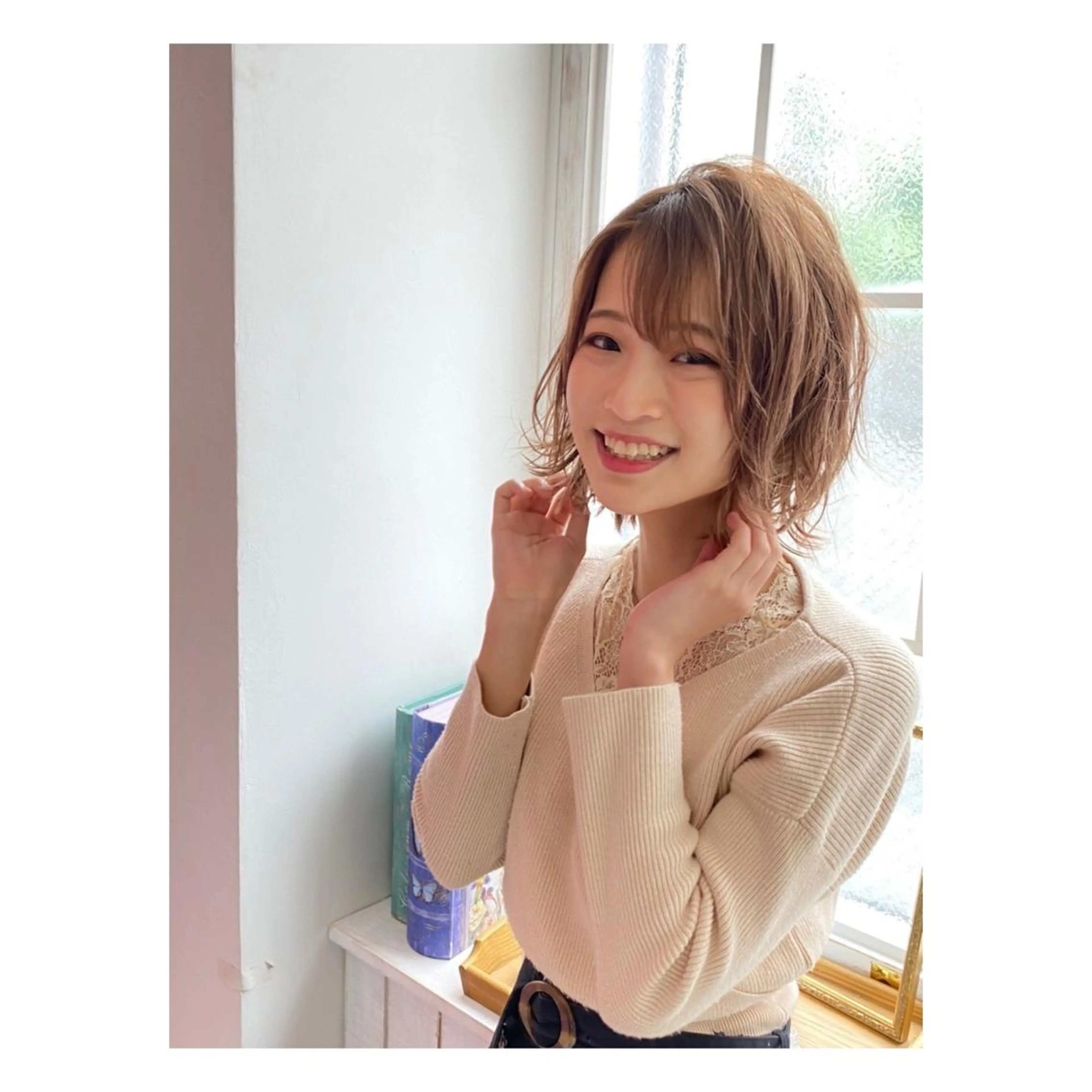 ミディアム カラー カット 菊池大一 パーマのヘアスタイル