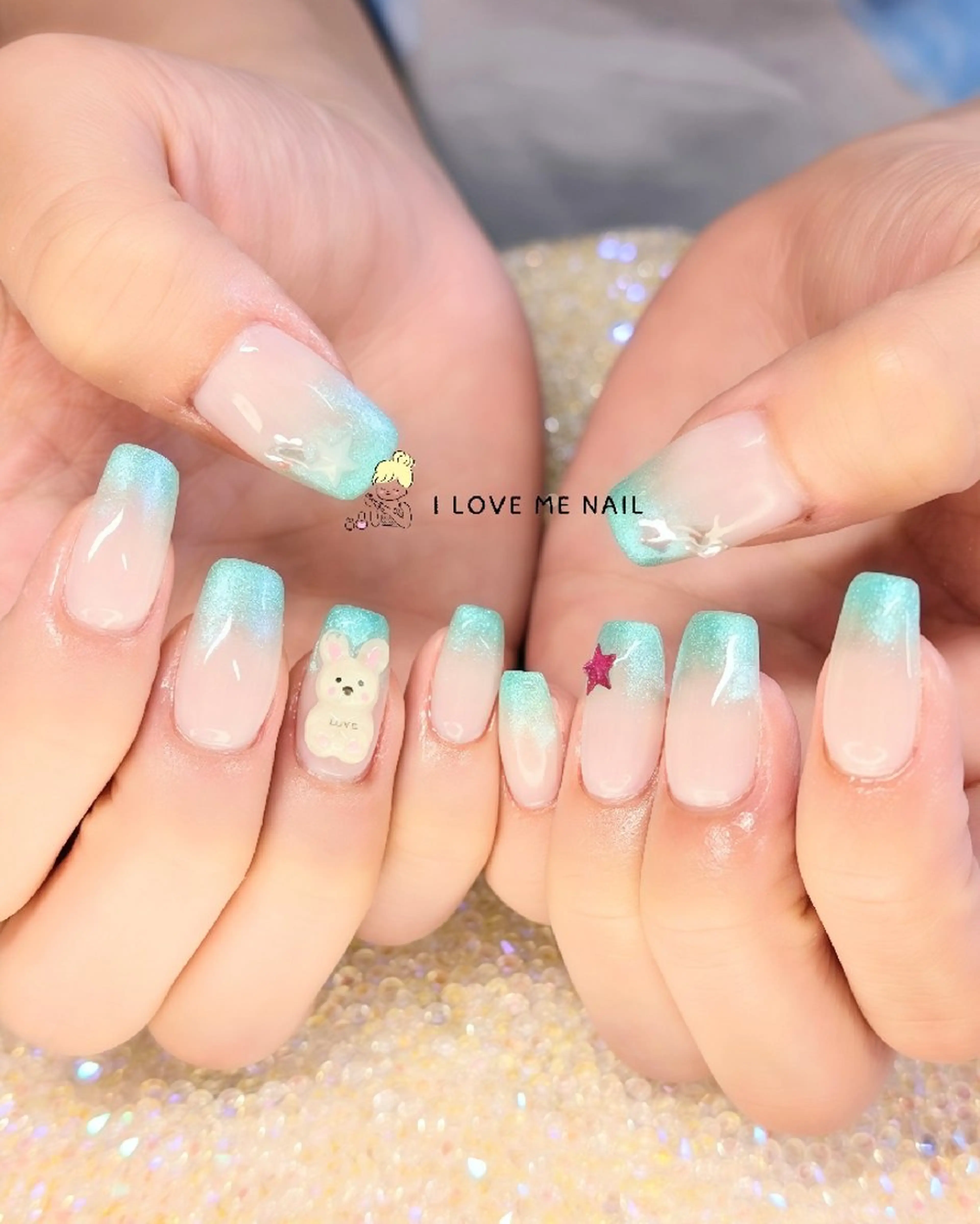 ネイル 長さ出し ハート 韓国ネイル マグネットネイル ニュアンスネイル I LOVE ME NAIL.｡.:*♡のネイルデザイン