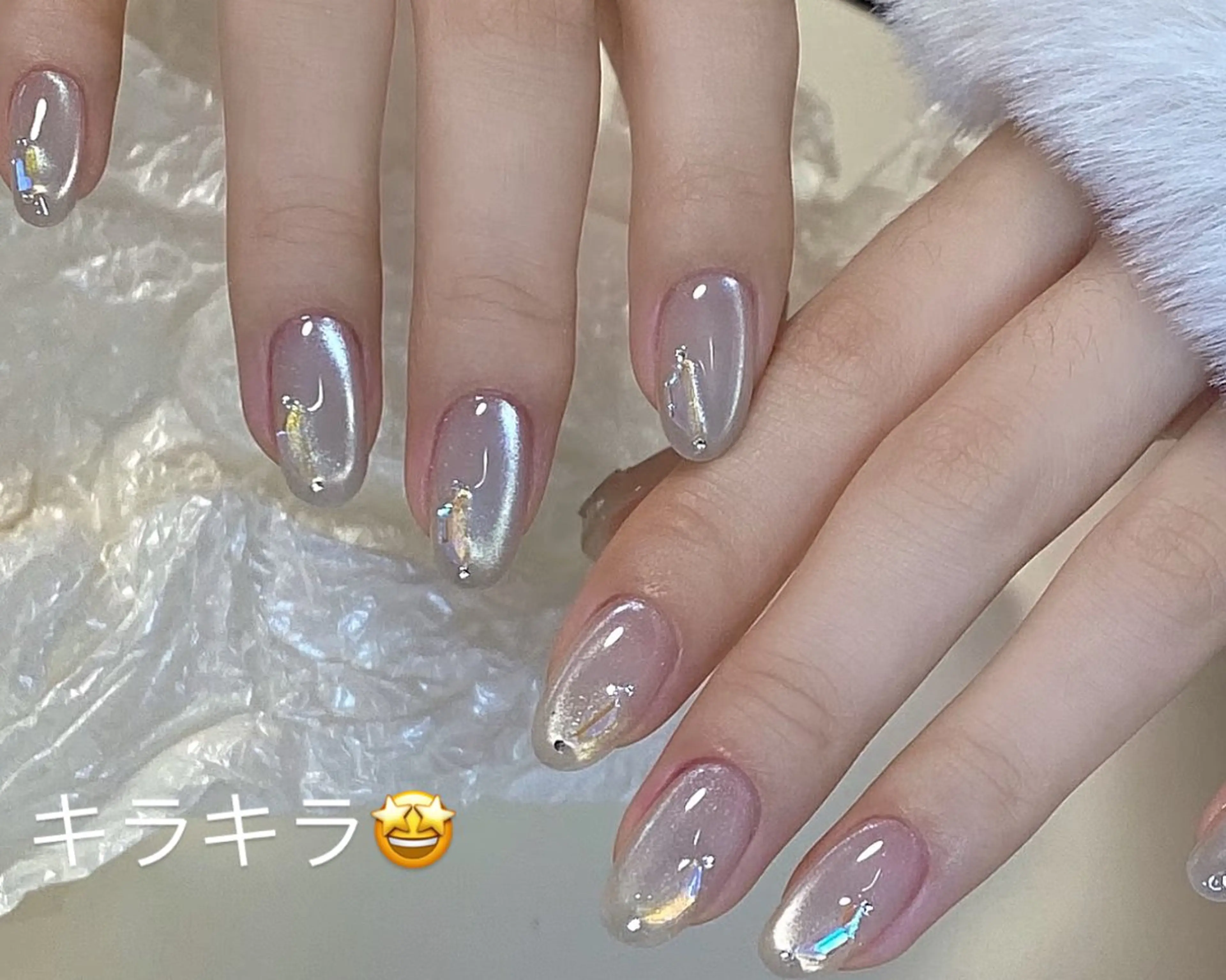 ネイル アートネイル オーロラネイル チークネイル フレンチネイル ガラスフレンチ ハンドネイル 🎀🎀YooLi Nail Salonのネイルデザイン
