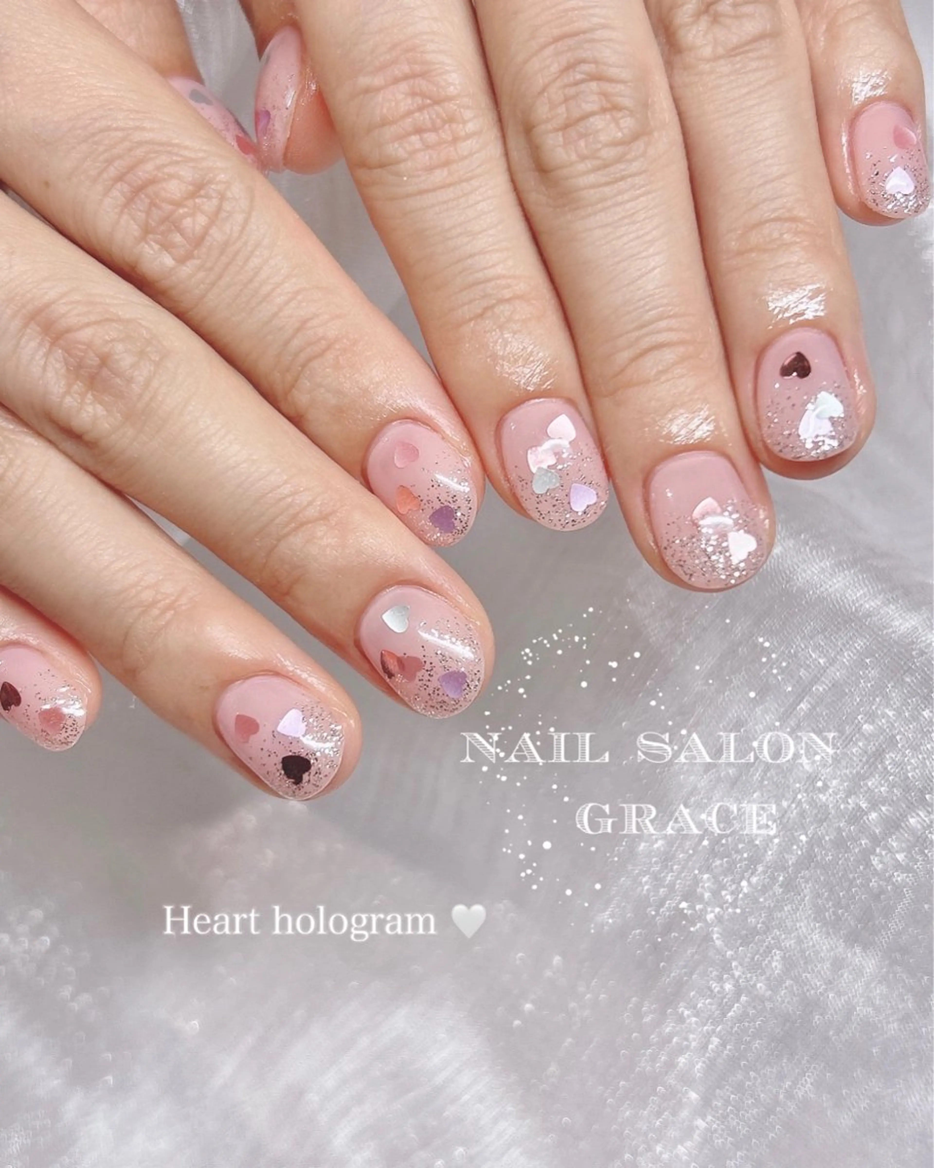 ネイル ハート ハンドネイル nailsalon GRACE所属・GRACE nailのネイルデザイン