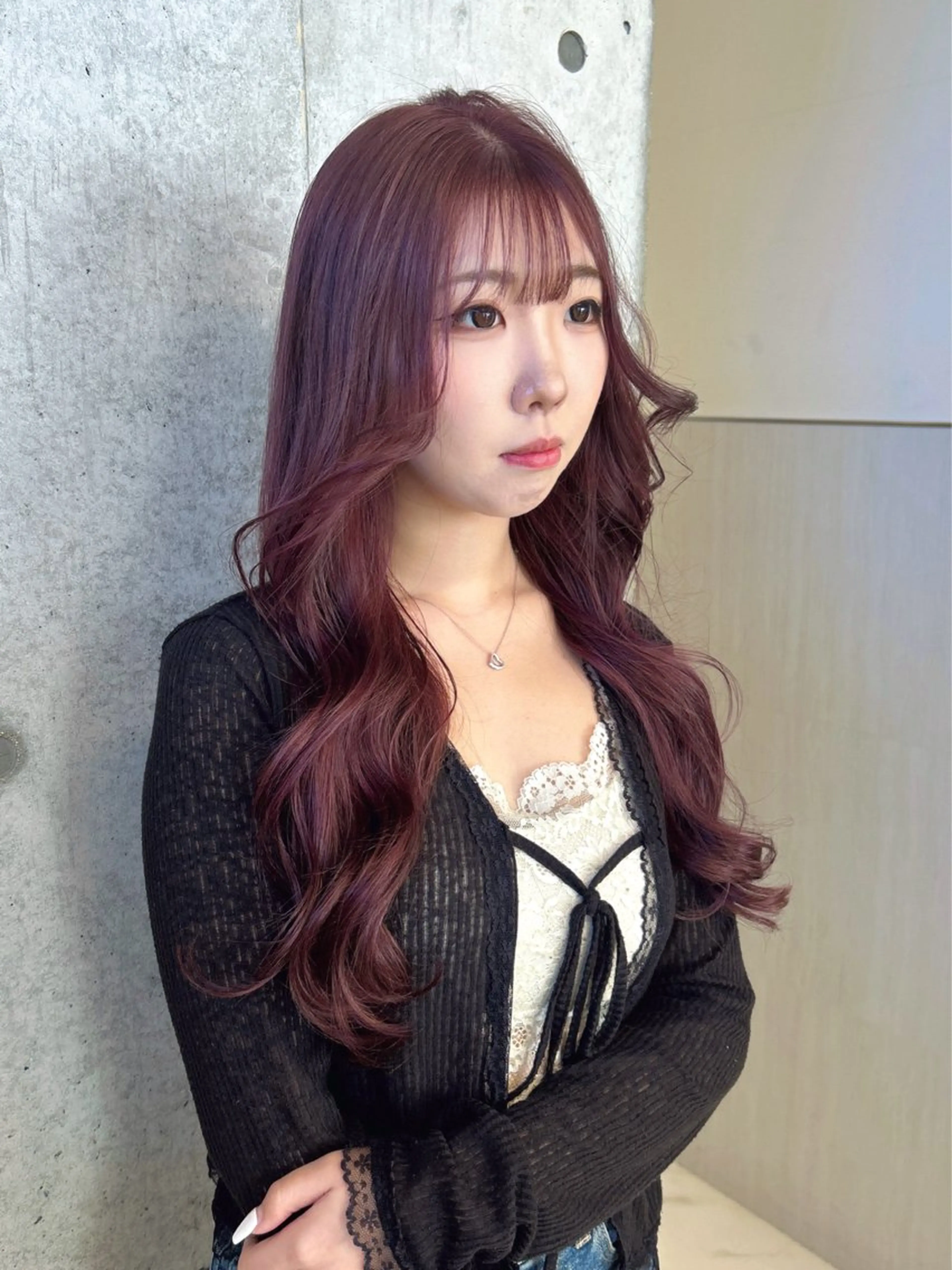 ロング カラー ラベンダーカラー ピンクカラー ピンクラベンダー カット ヘアカラー トリートメント shizuna/天神 /メンズ/ボブのヘアスタイル