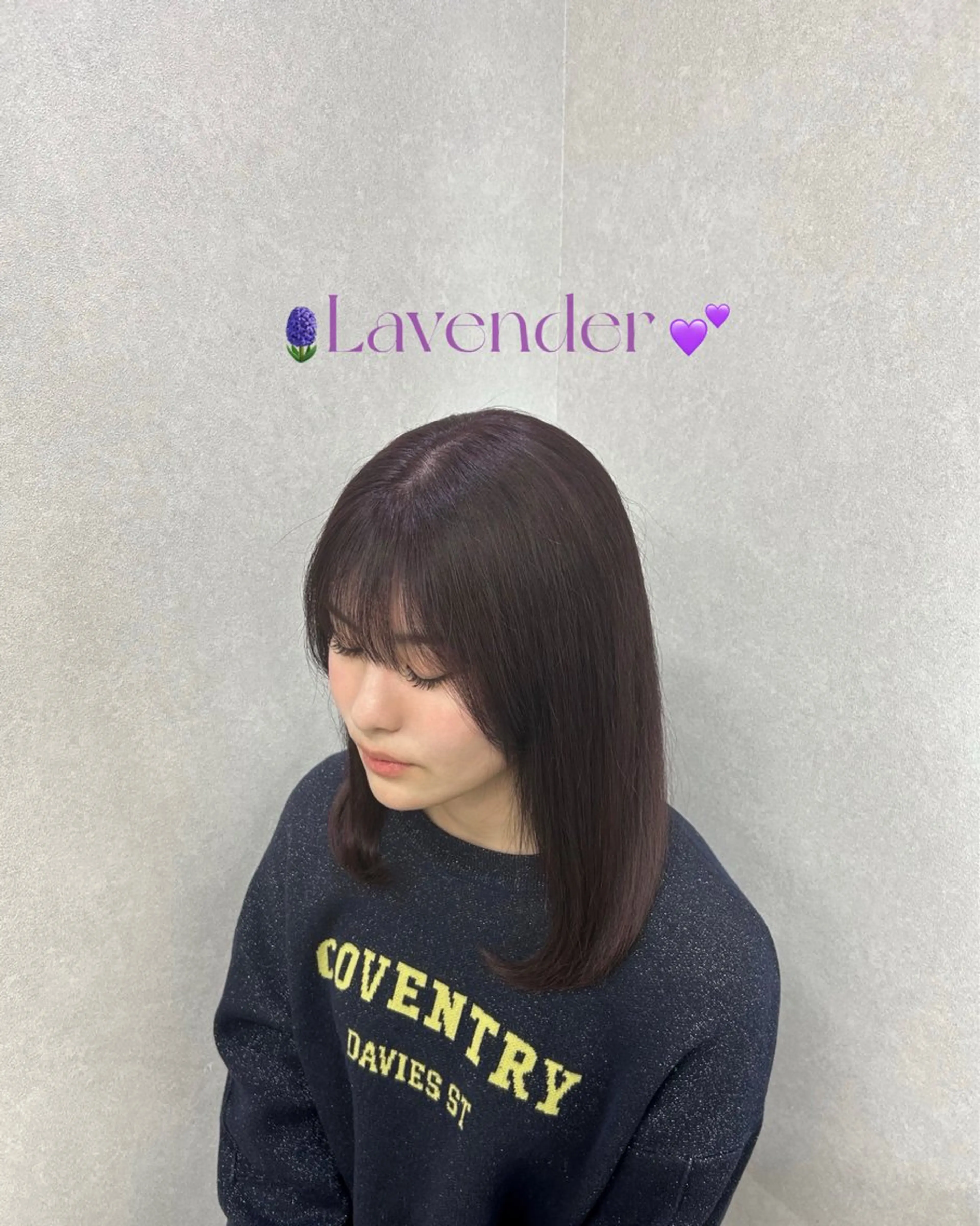 セミロング ヘアカラー まつした ゆうなのヘアスタイル