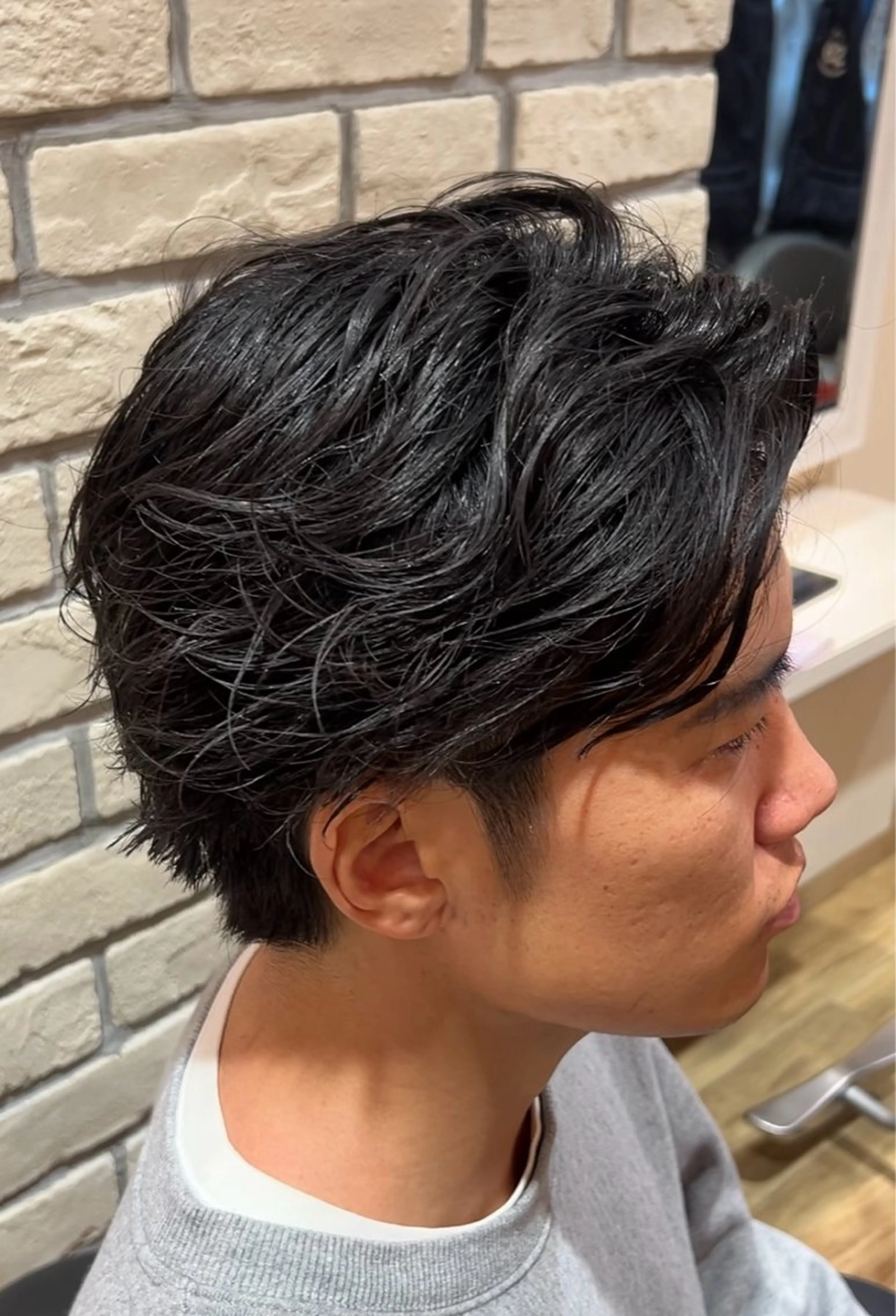 ショート パーマ メンズ フェザーパーマ メンズパーマ カット ヘアカラー トリートメント ✂️ゲンキ メンズパーマ✂️のヘアスタイル