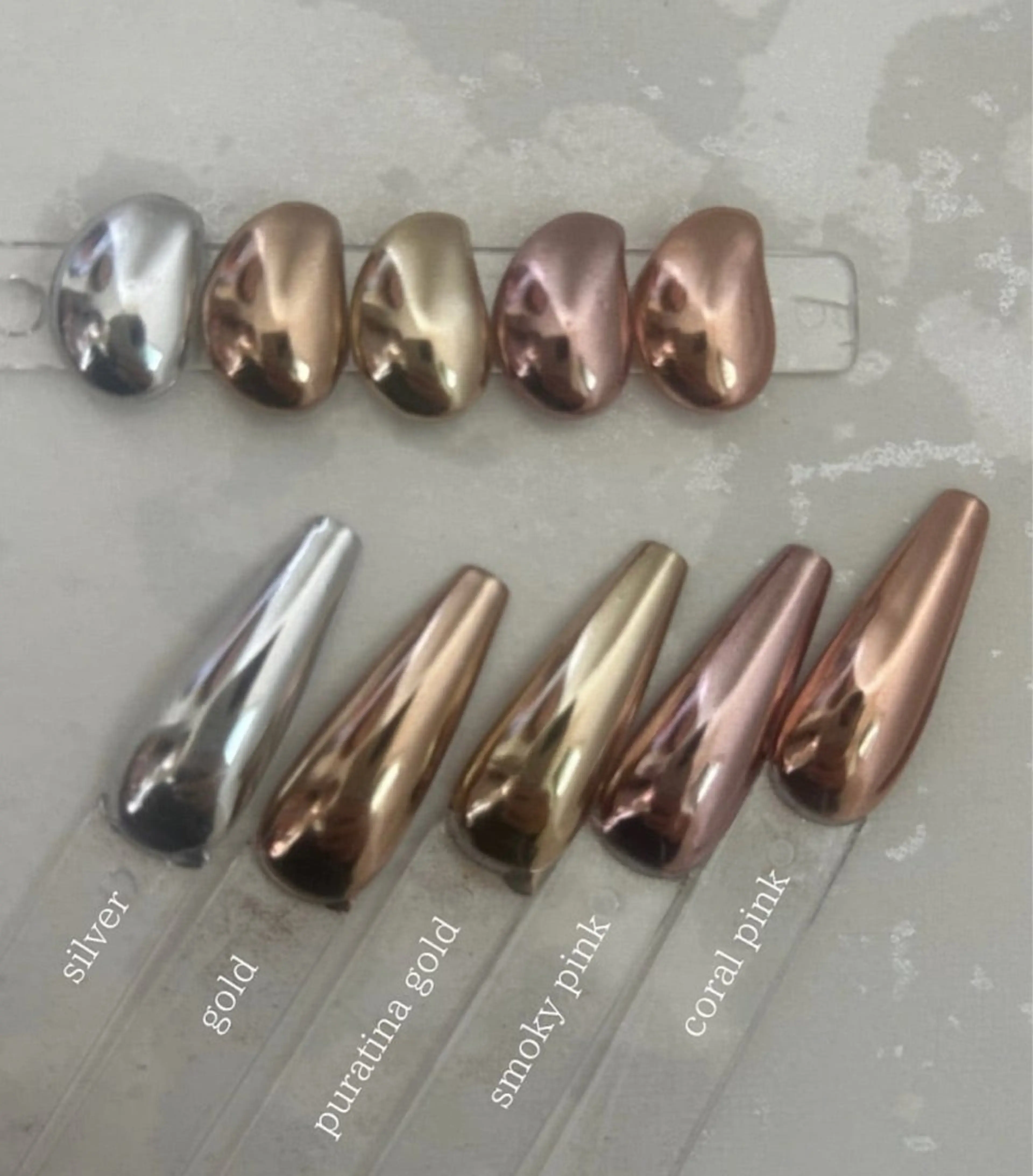 ネイル フットネイル ゴールド ミラーネイル ピンク シルバー ハンドネイル Kai  nail Mayukoのネイルデザイン