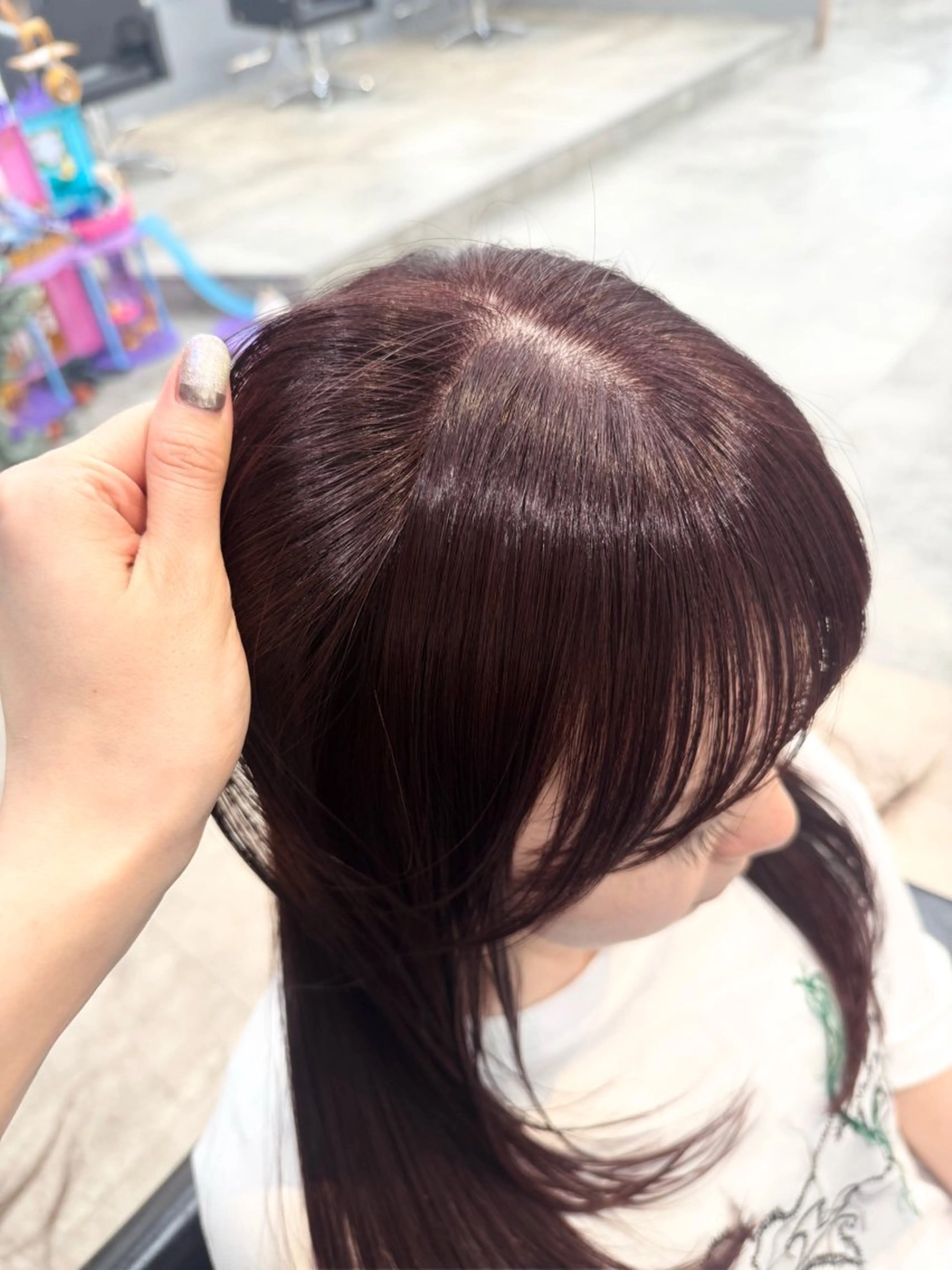 ミディアム カラー カット ヘアカラー トリートメント 暖色/ダブルカラー/ レッド/ kanaのヘアスタイル