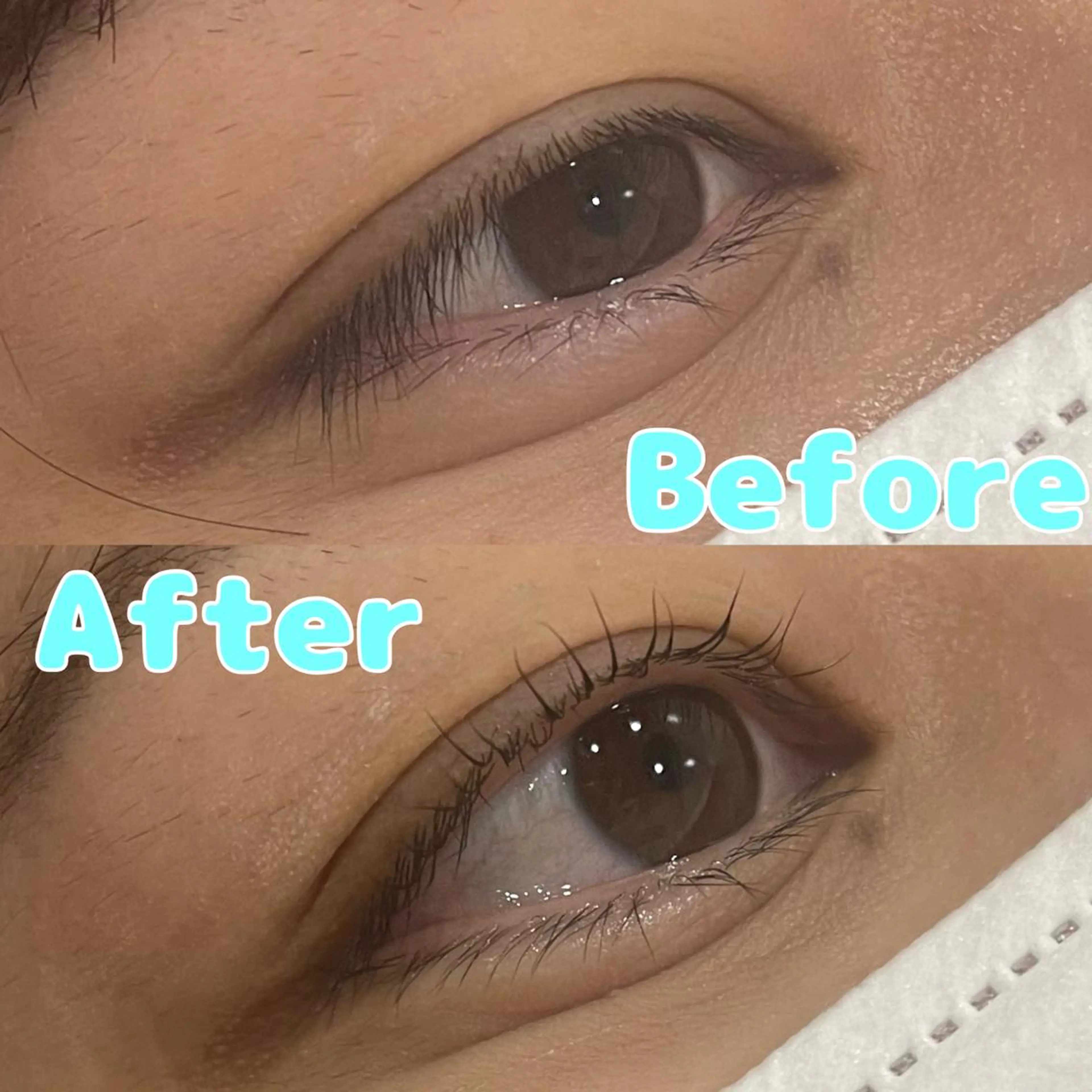 マツエク・マツパ 束感まつ毛 韓国風マツエク 一重×まつ毛パーマ 超透明感カラー🦋韓 国羽エクステ🪽🫧のヘアスタイル