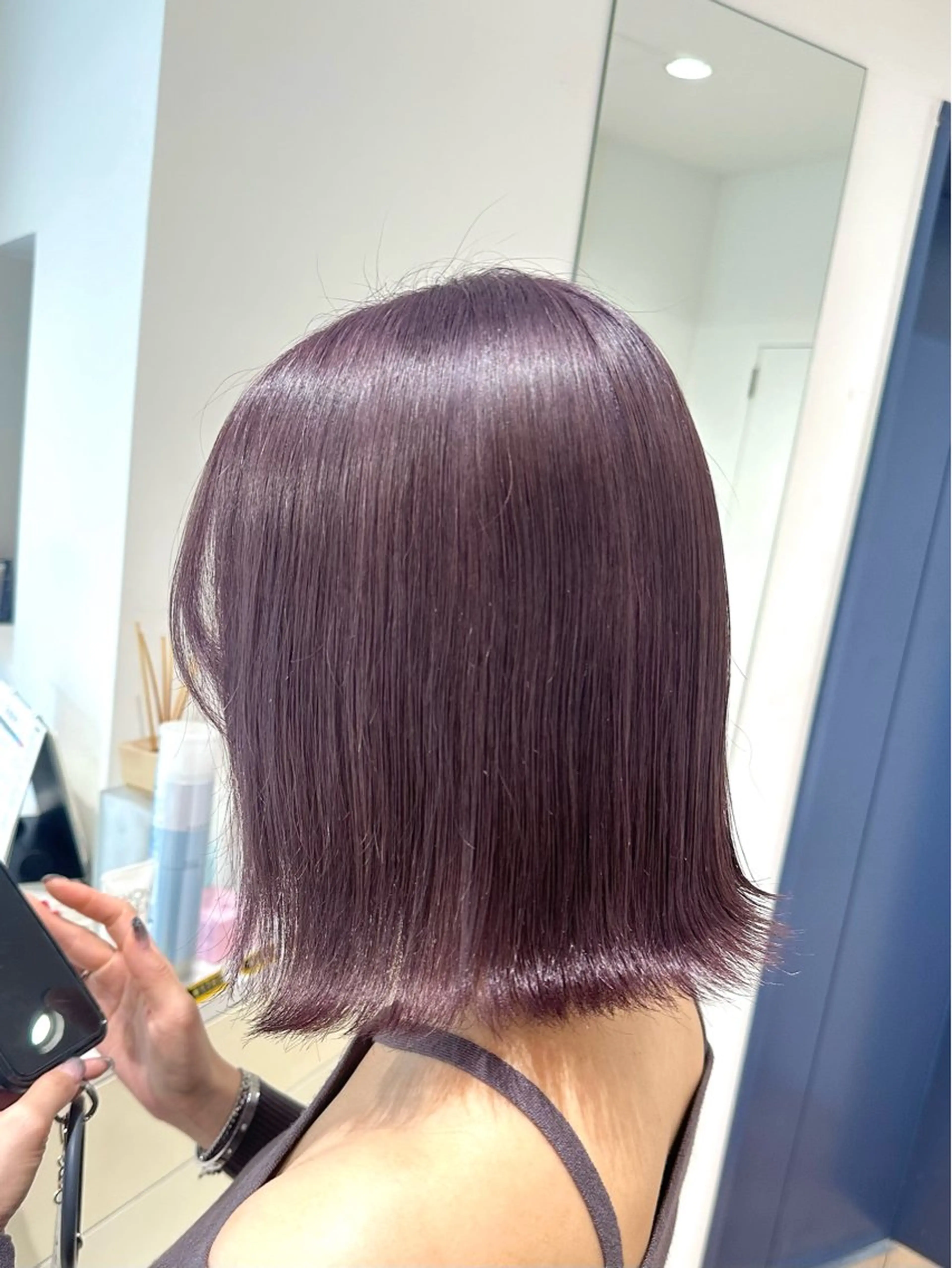 ミディアム ラベンダーベージュ 💛NOZOMI💛 ハイトーンカラーのヘアスタイル