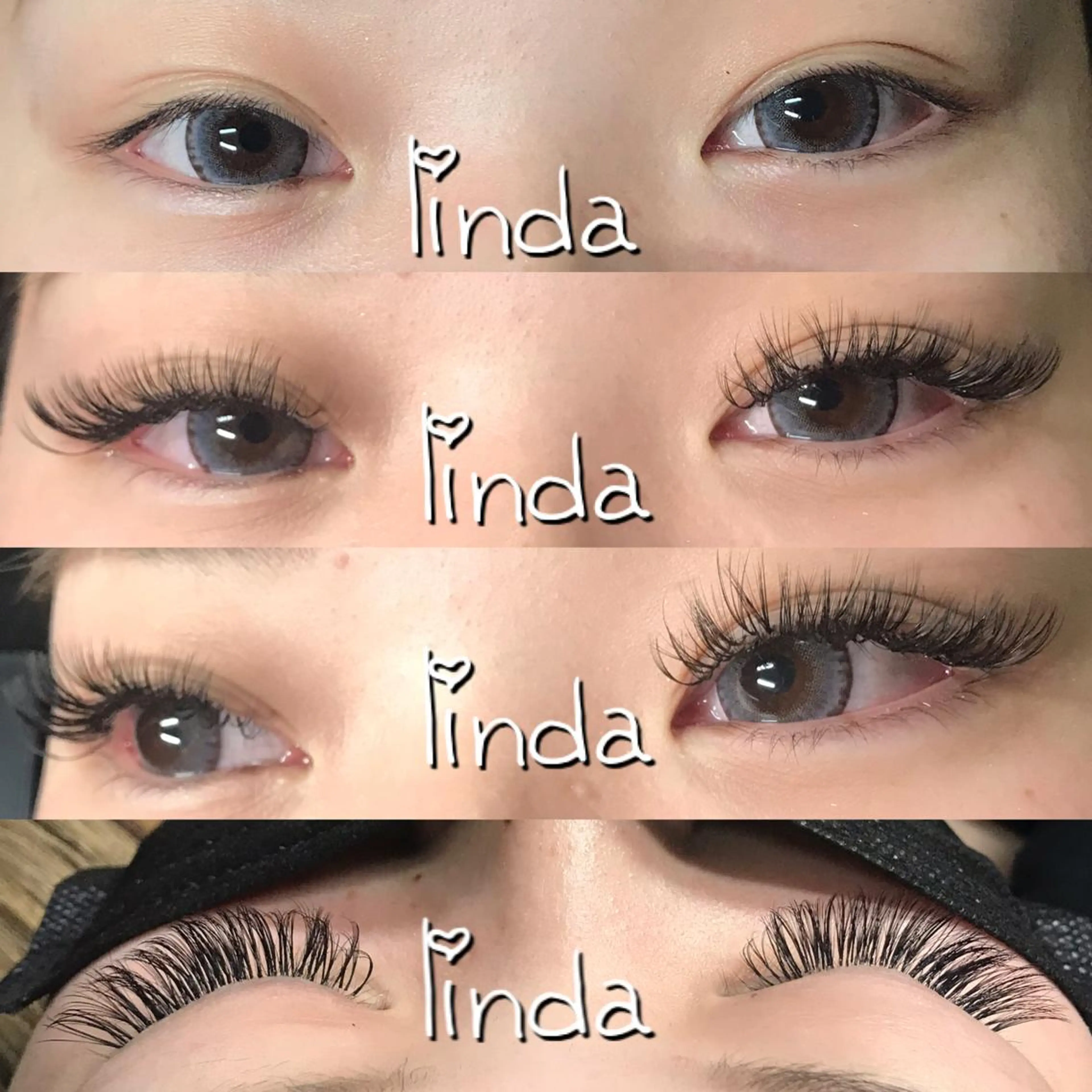 マツエク・マツパ 付け放題 ナチュラル ボリュームラッシュ linda lashesのマツエク・マツパデザイン