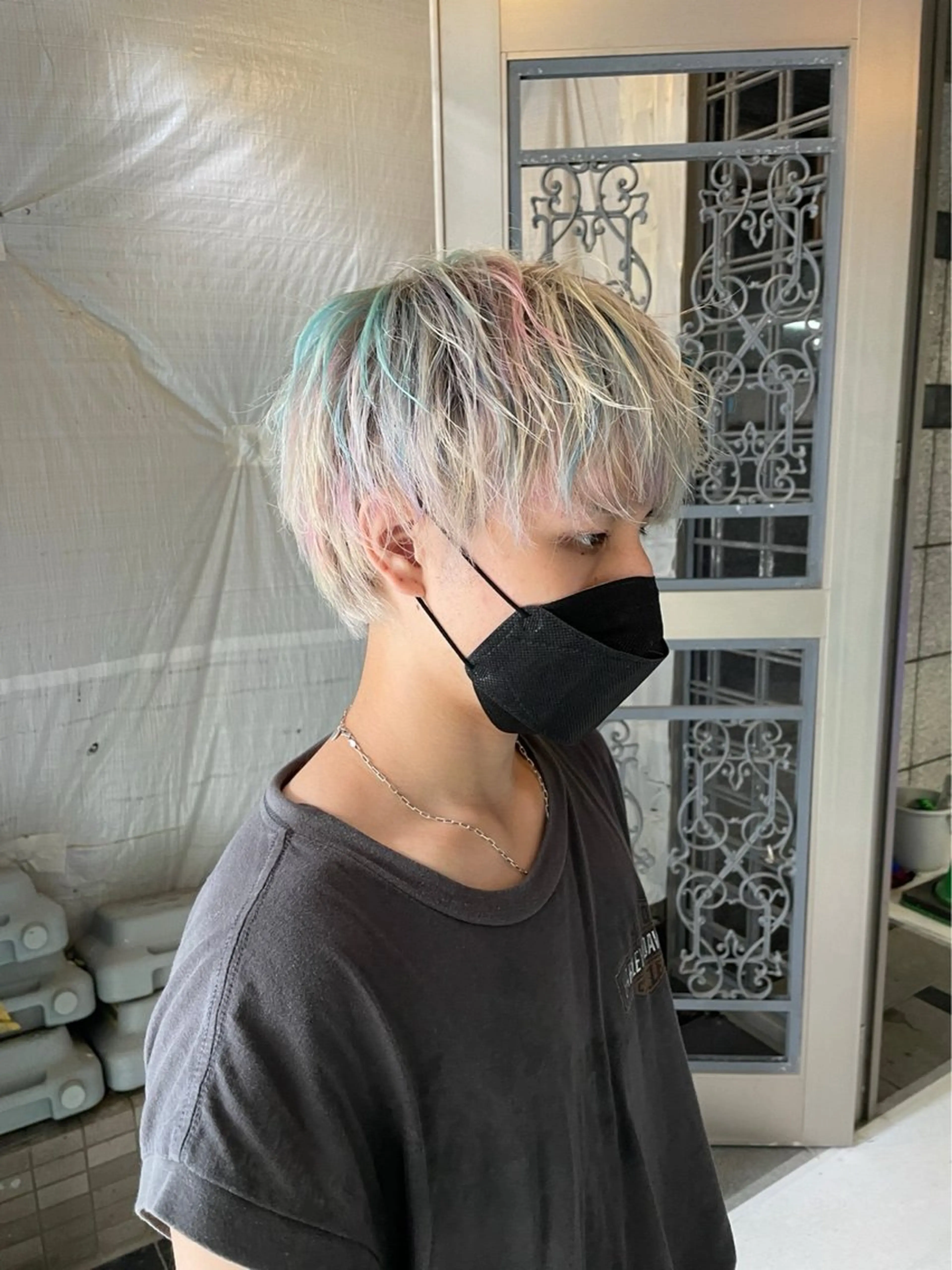 カラー メンズ メンズウルフ🐺♡ ピンク♡ヘアメ🎀のヘアスタイル