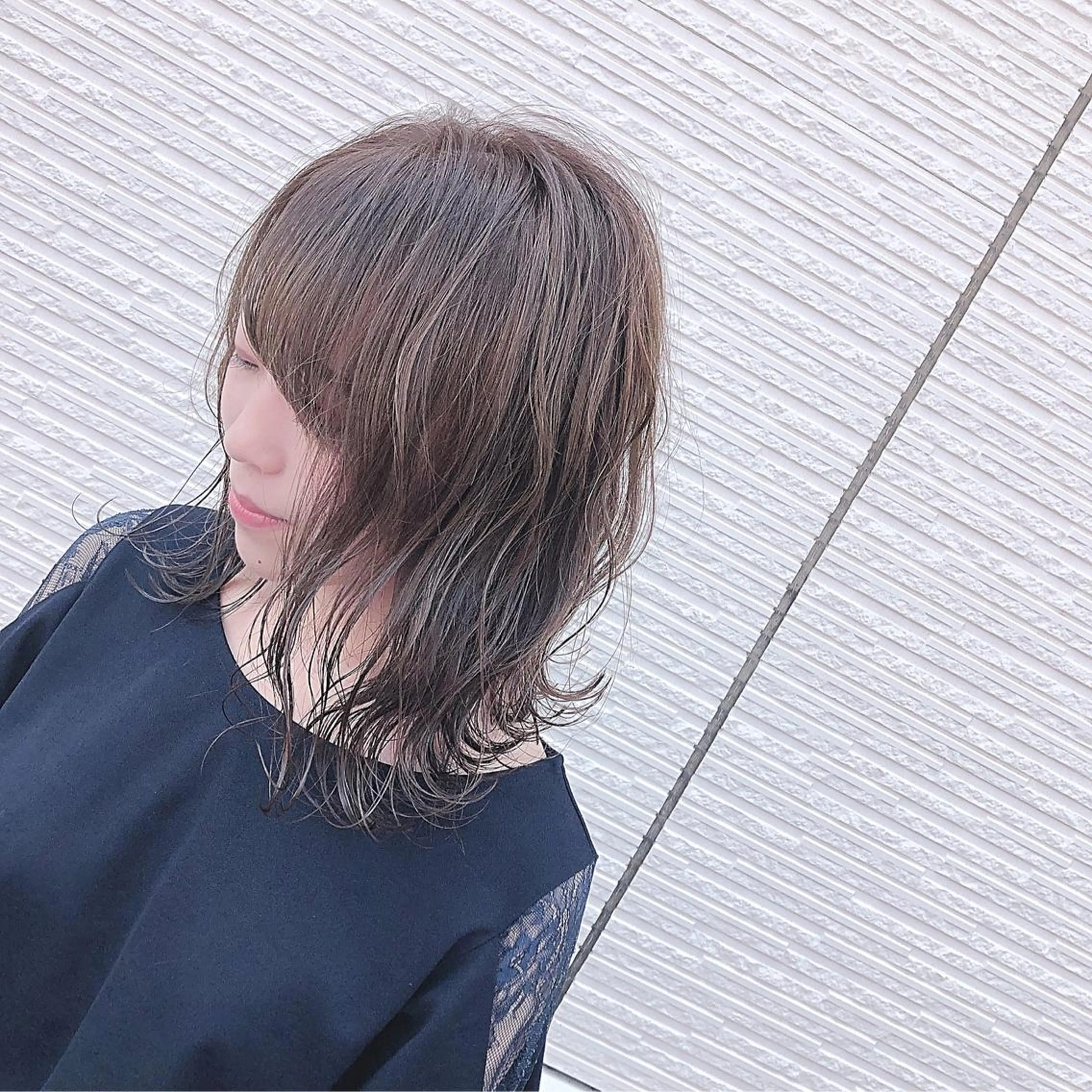 ミディアム カラー カット ヘアカラー トリートメント 名畑 裕貴のヘアスタイル