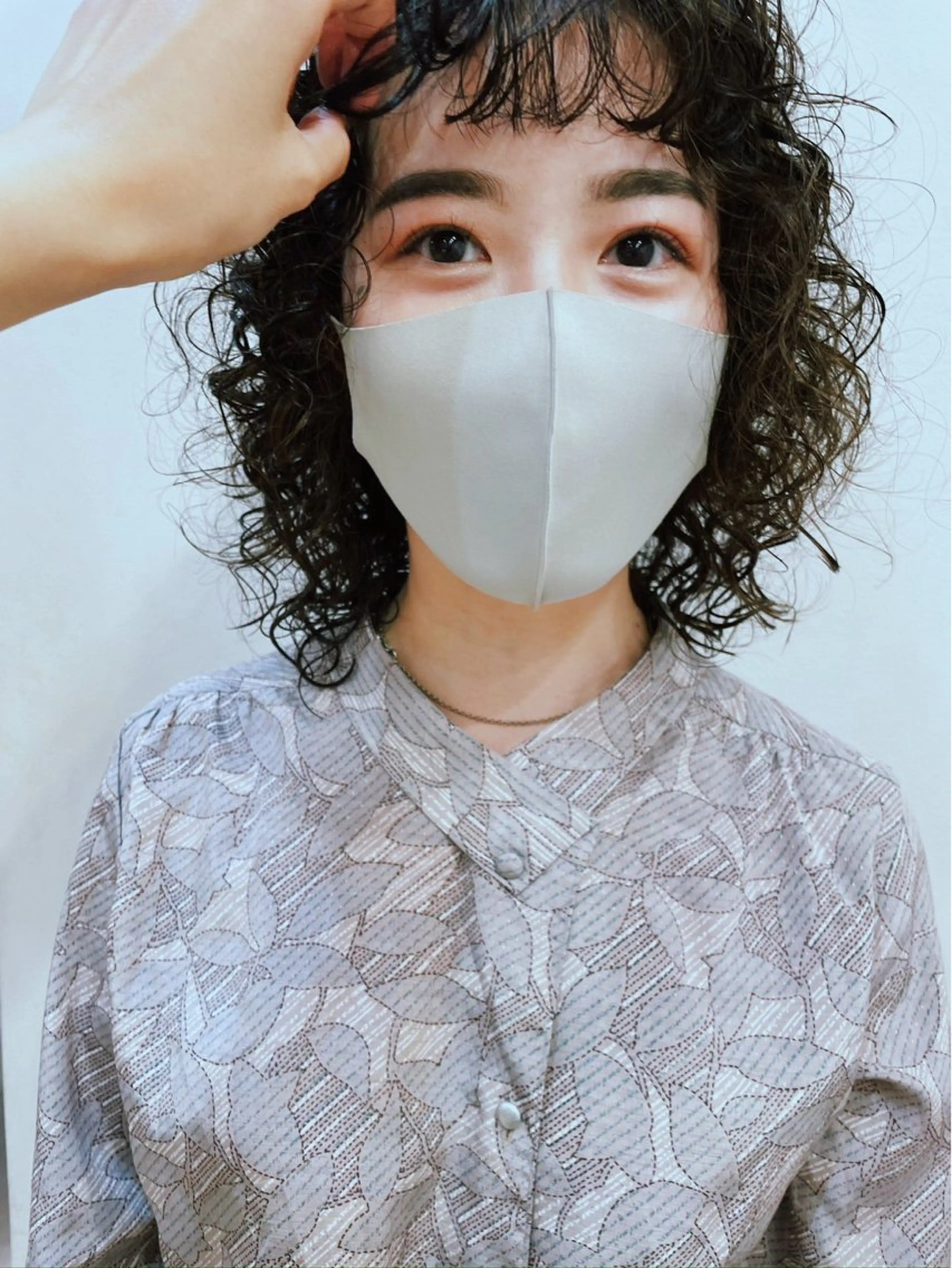ミディアム パーマ ミディアムパーマ ボブ カット パーマ 渡辺 良城のヘアスタイル