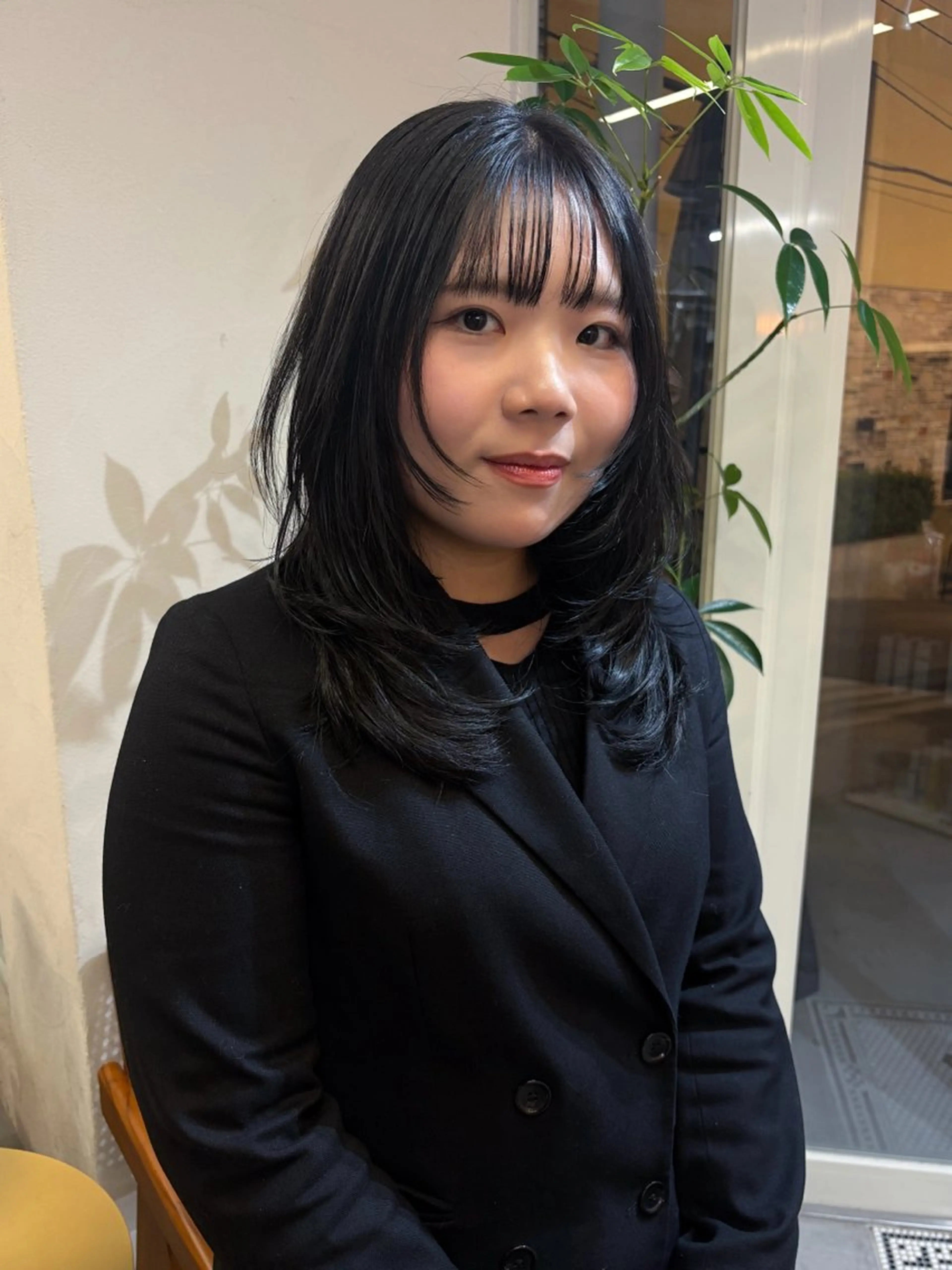 ロング カラー 黒髪 ブルーカラー ブルーブラック 韓国風ヘア レイヤーカット カット ヘアカラー トリートメント ヘアセット Masena所属・💎韓国風レイヤー /ボブ💎Namiのヘアスタイル