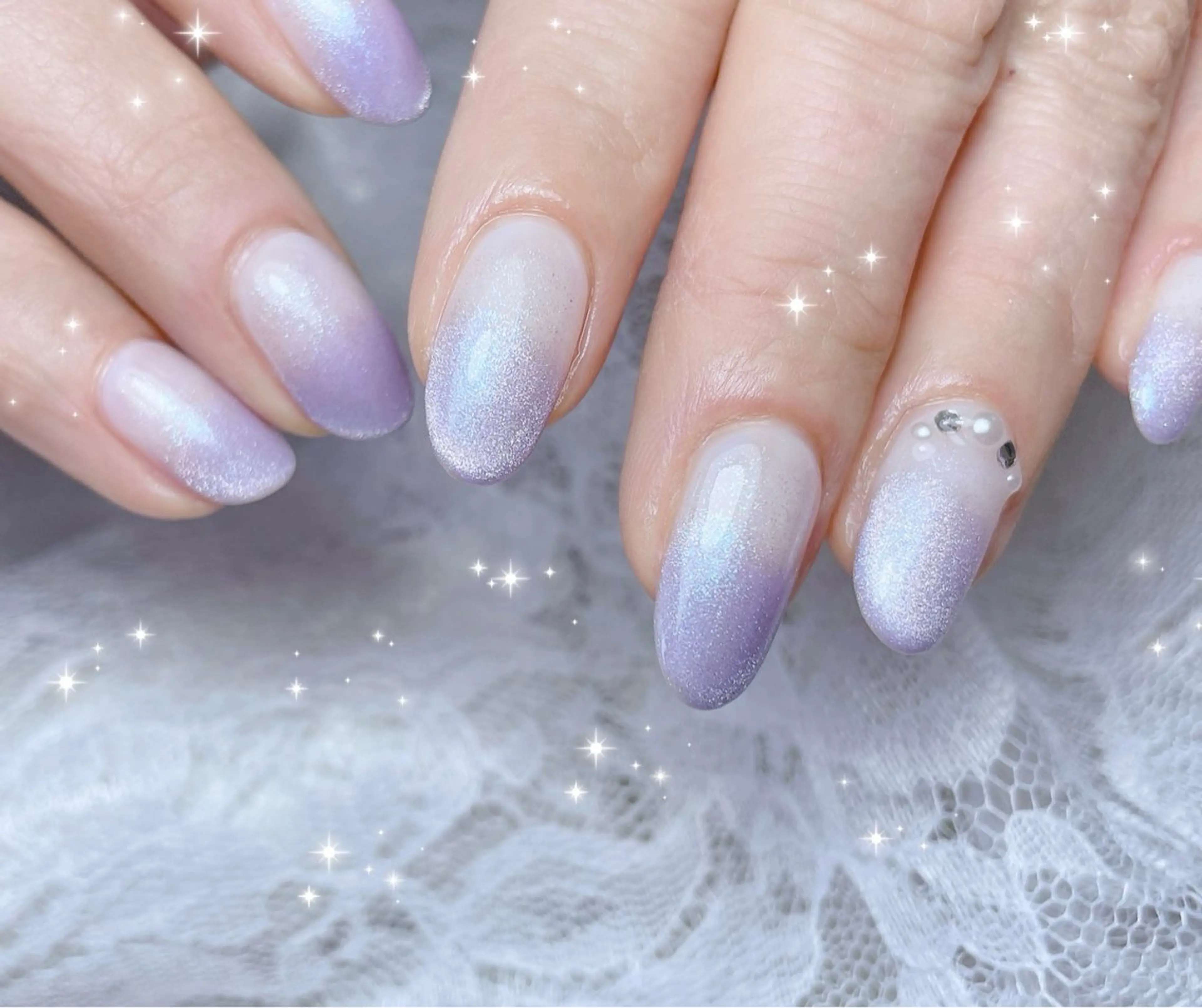 ネイル グラデーション マグネットネイル ハンドネイル FLARE NAIL フレアネイルのネイルデザイン