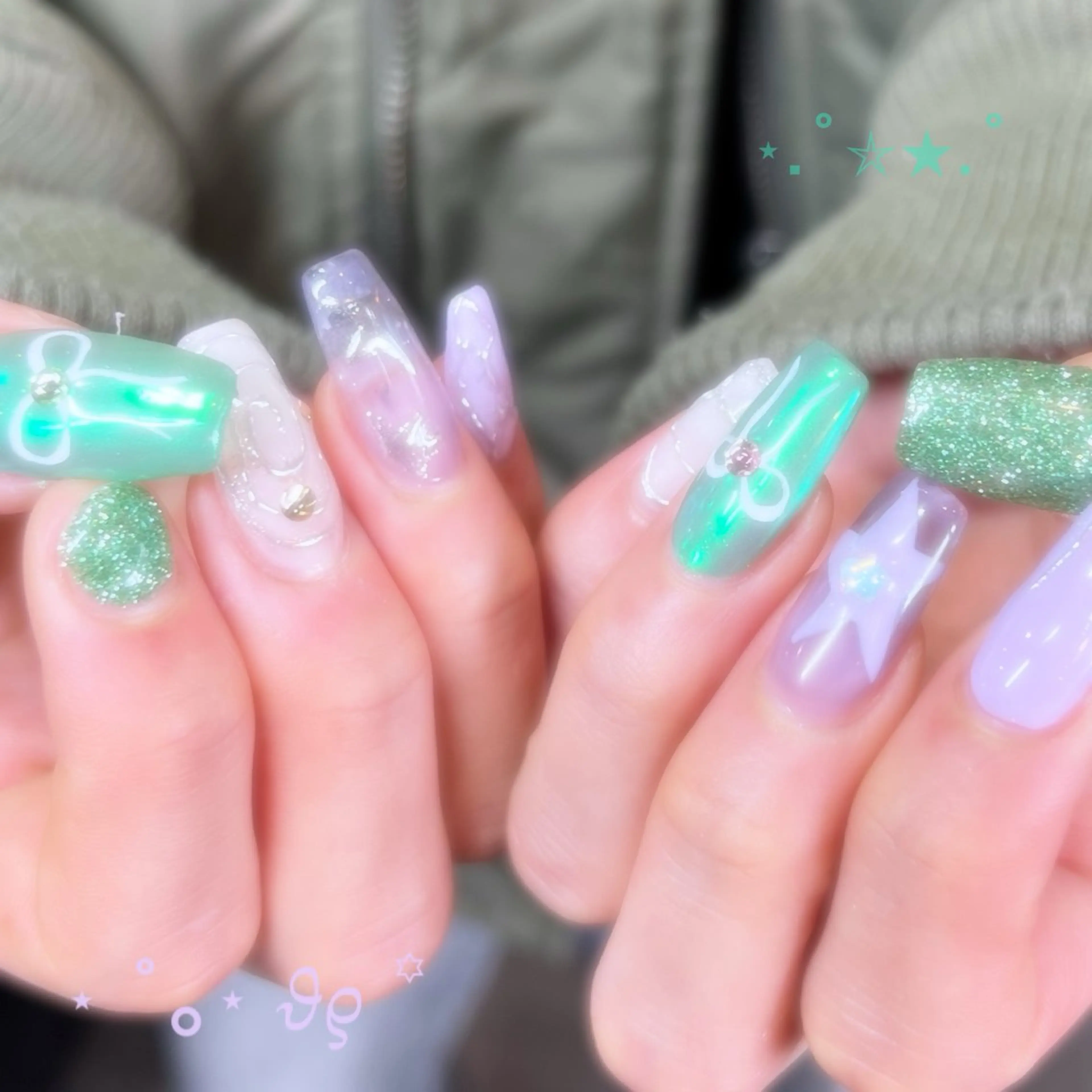 ネイル ハンドネイル .꒰ঌtenten ໒꒱·̩͙．のネイルデザイン