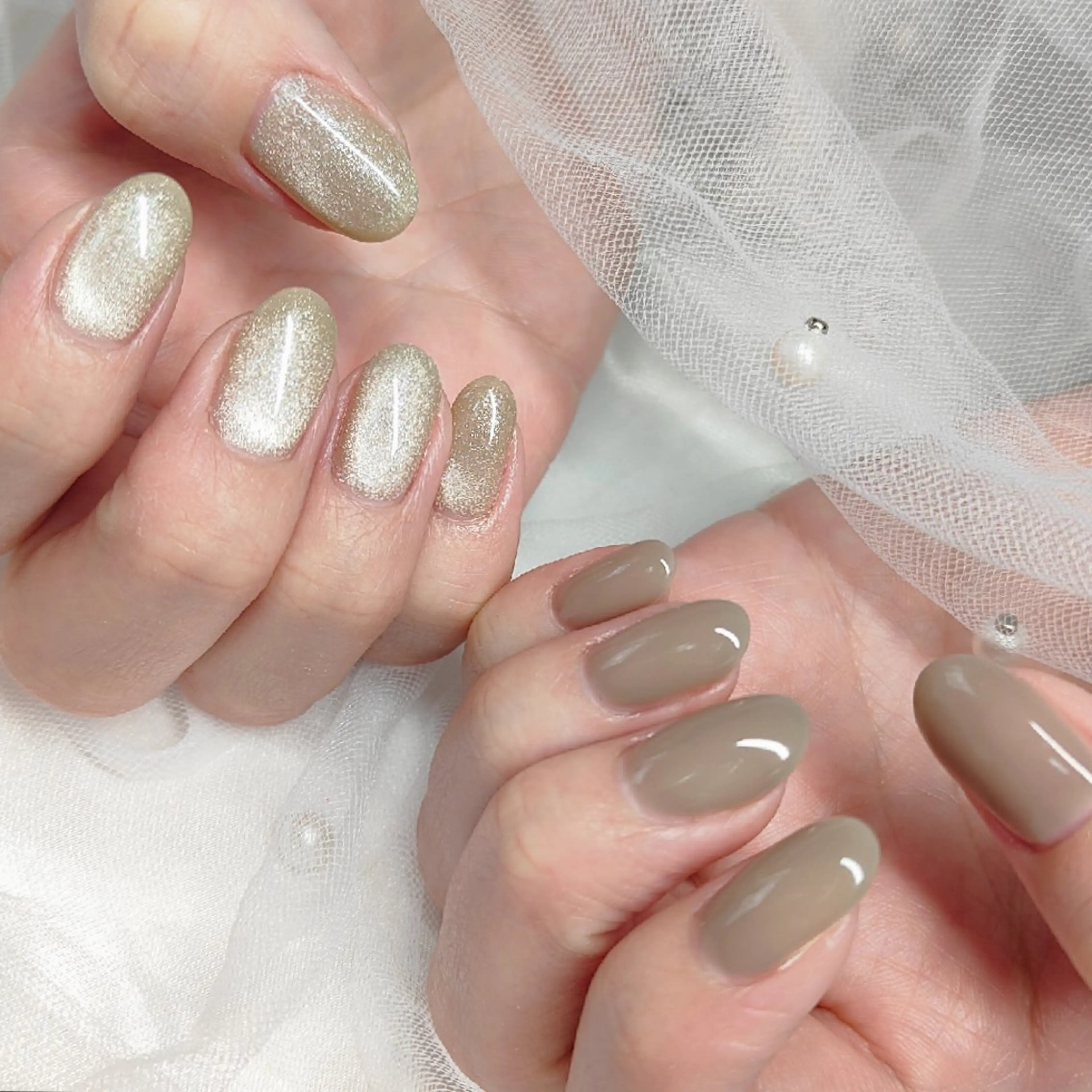 ネイル マグネットネイル ワンカラーネイル ハンドネイル CLEAR NAILのネイルデザイン