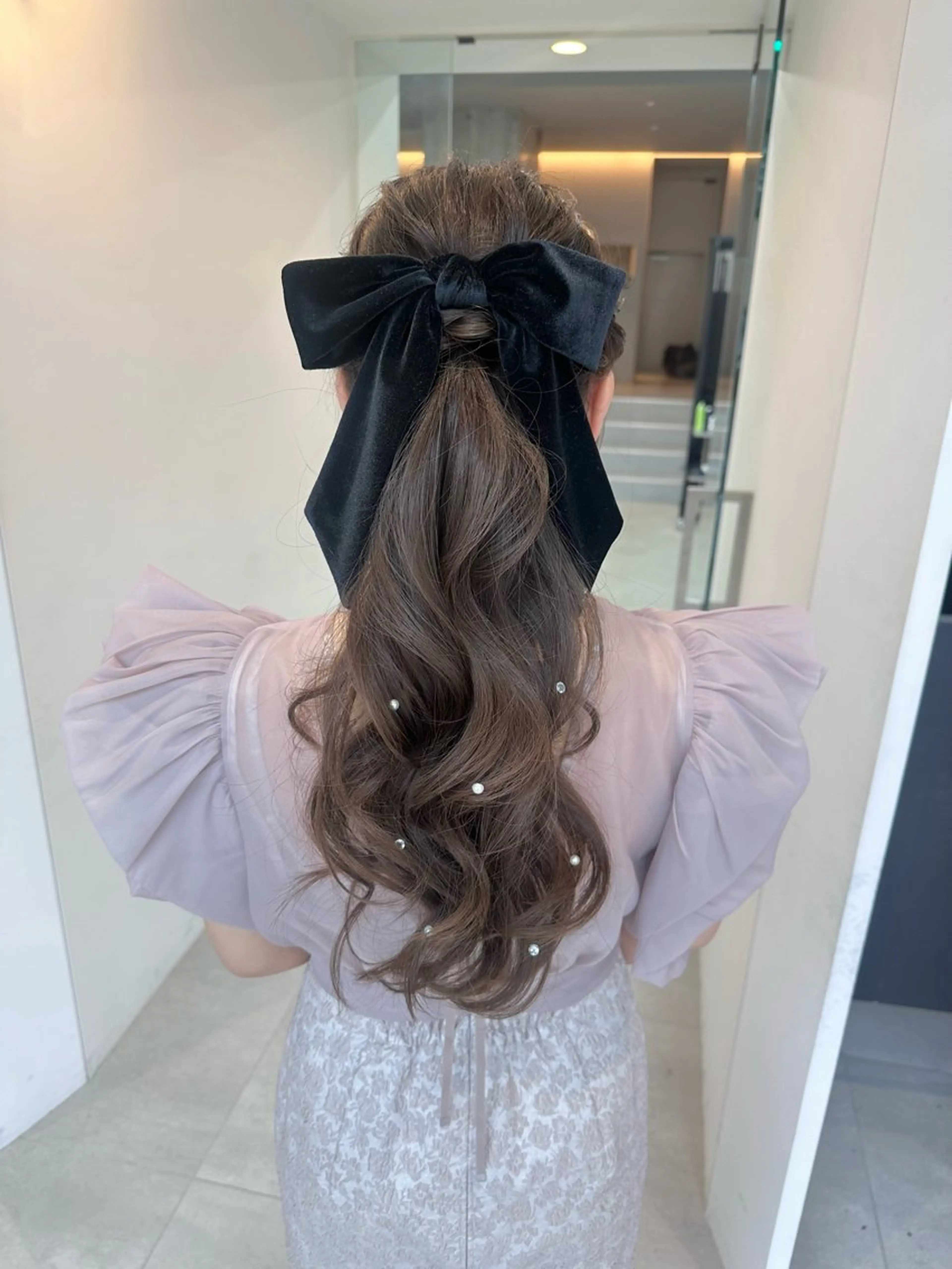 ロング ヘアアレンジ ヘアセット 染谷 遥花のヘアスタイル