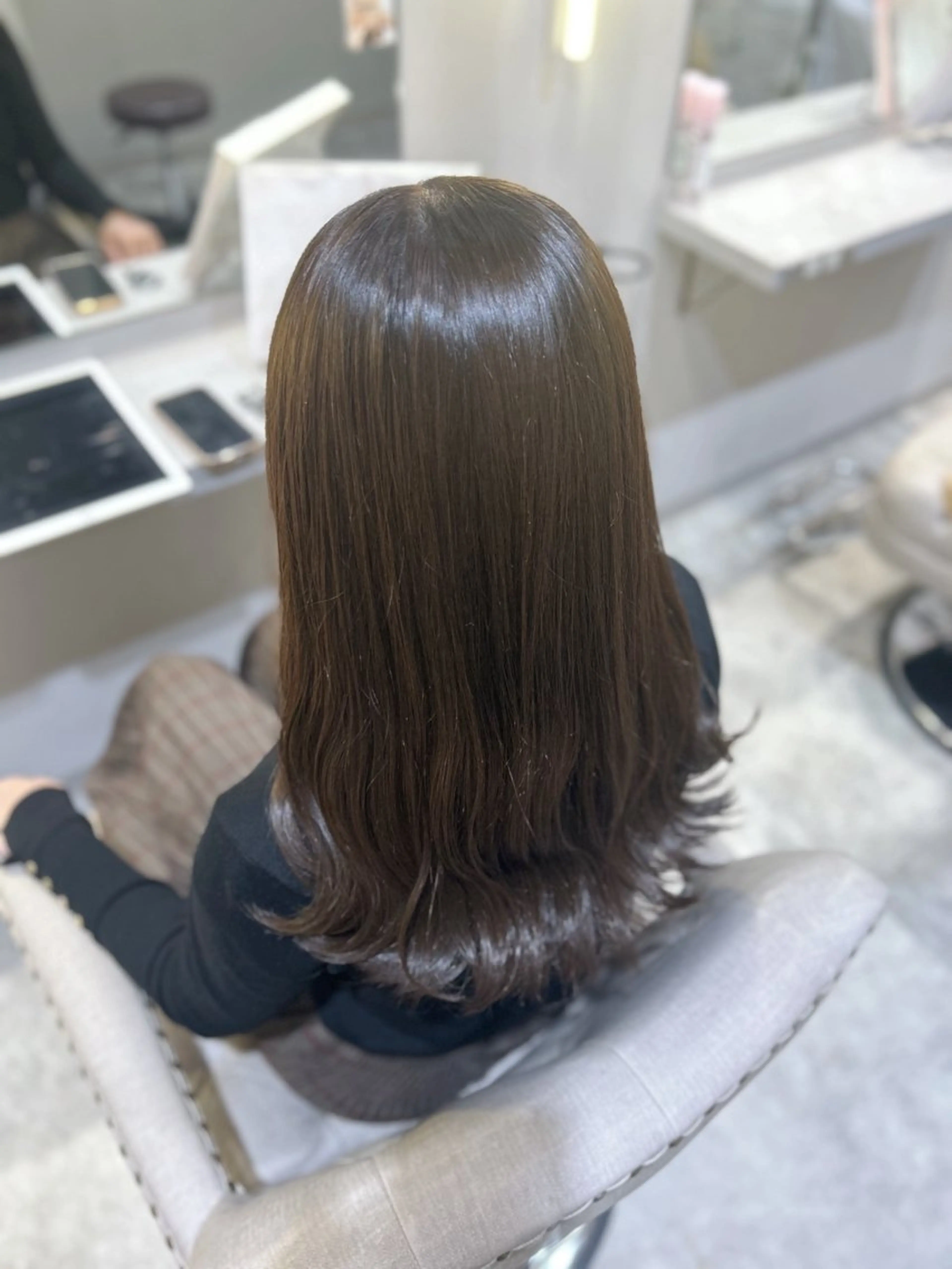 ロング カラー ココアグレージュ グレージュ 🐰🎀透明感カラー yuzuka🎀🐰のヘアスタイル