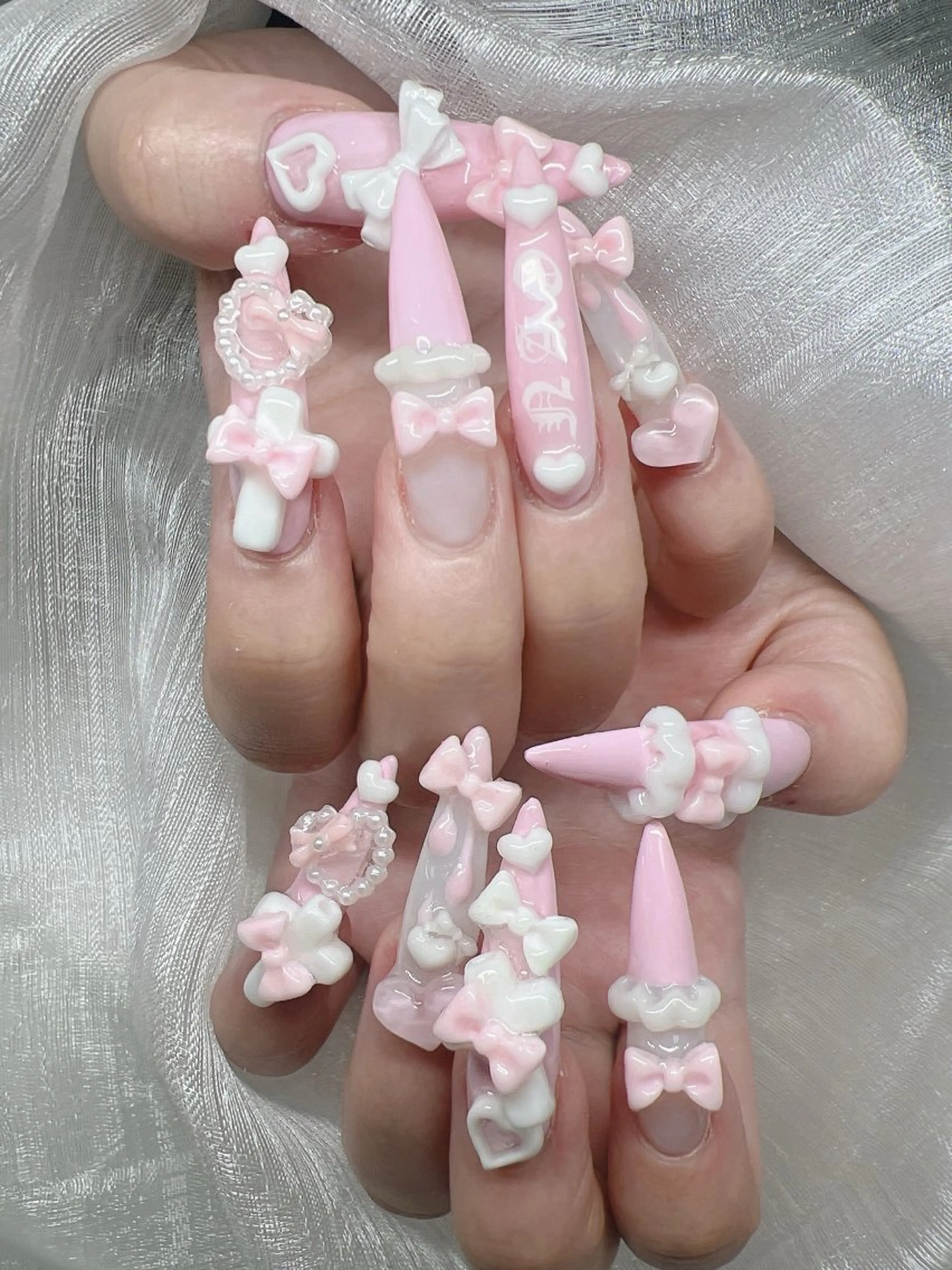 ネイル ハンドネイル Lee Nails チップ長さだし専門店のネイルデザイン