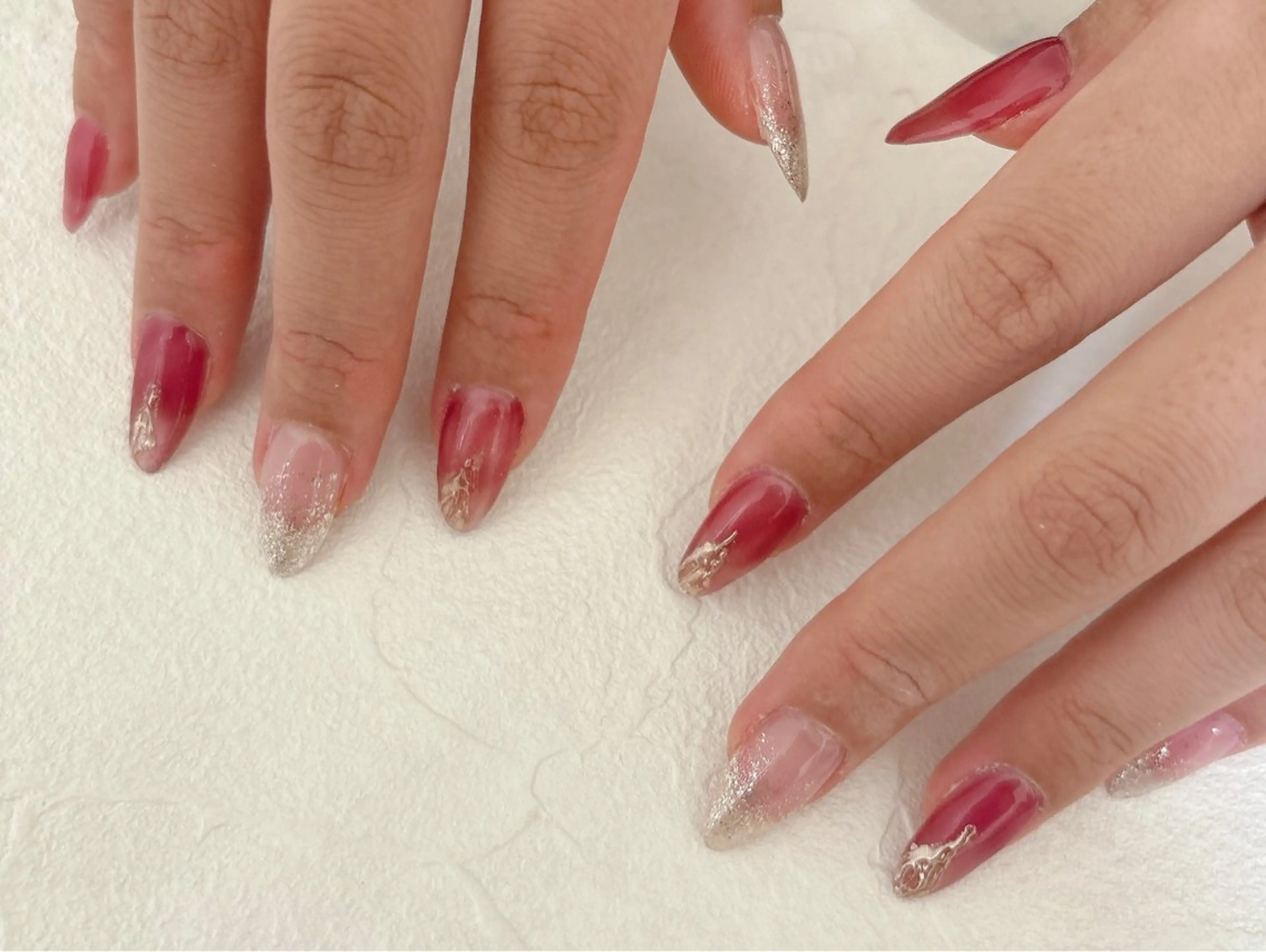 ネイル オーロラネイル フットネイル フレンチネイル ジェルネイル 韓国ネイル Mogu nail 二子玉川のネイルデザイン