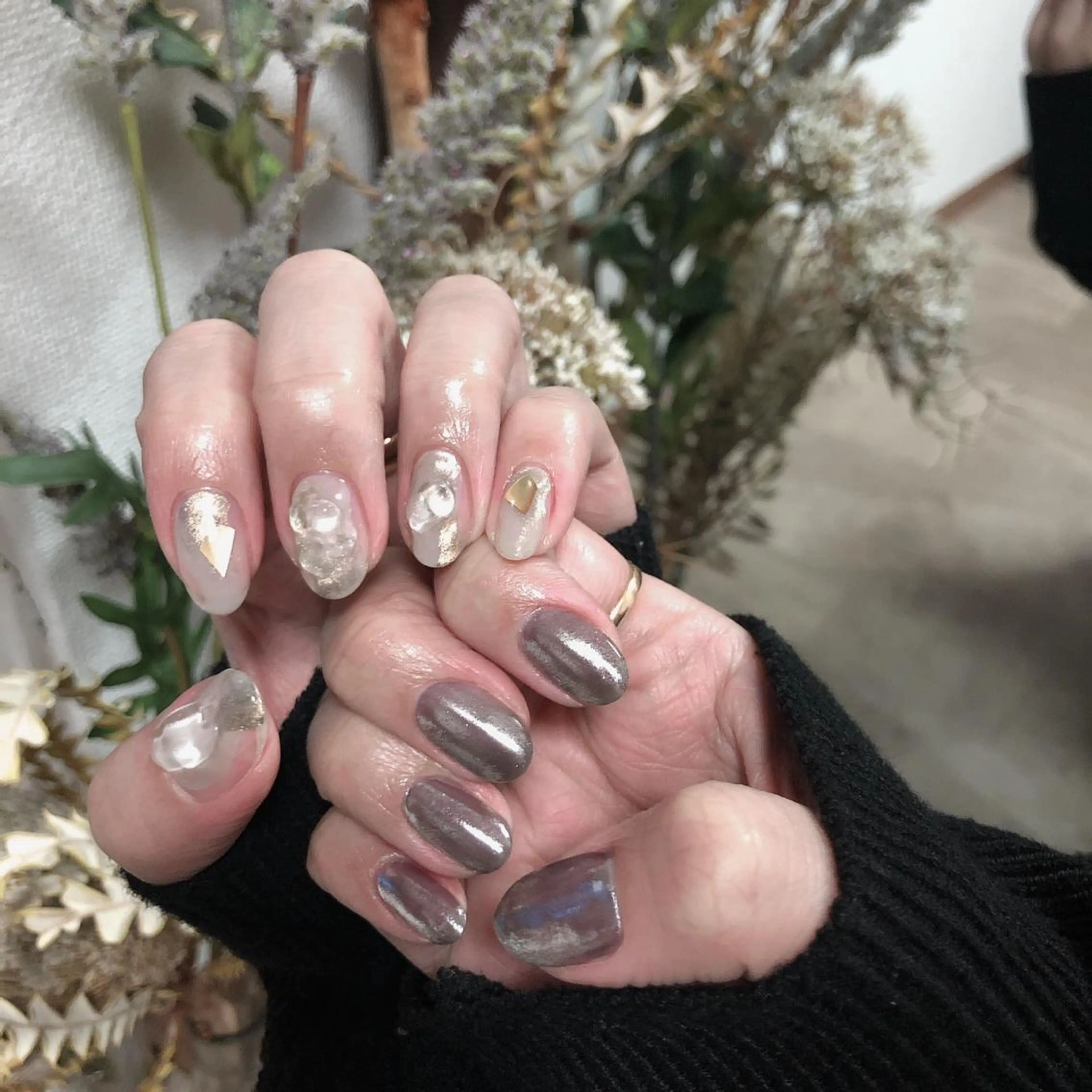 ネイル クリアネイル ミラーネイル ky__.nail所属・k. yukinoのネイルデザイン