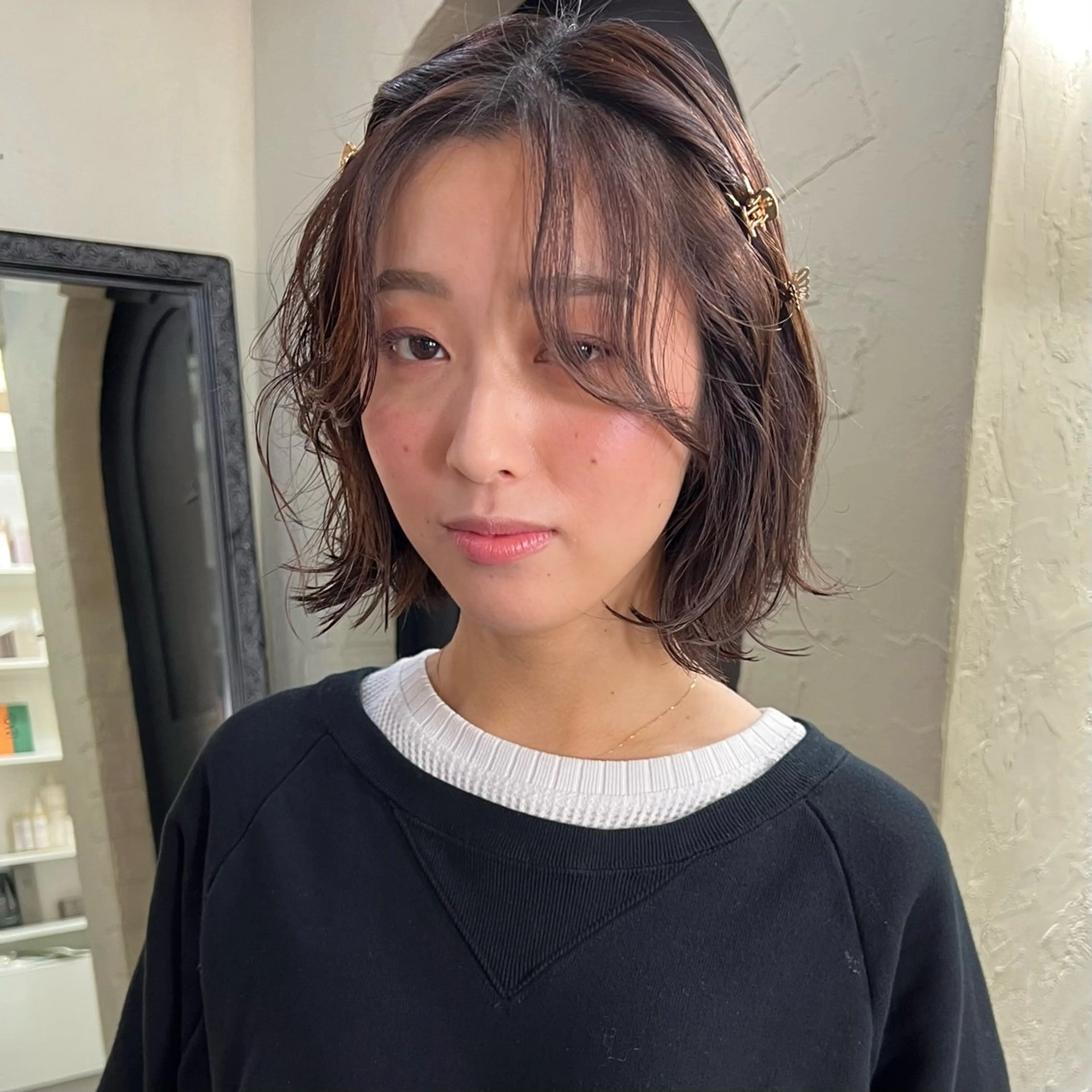 ショート カラー ブラウンカラー ボブ ショートヘア カット ヘアカラー トリートメント 大久保 佳那のヘアスタイル
