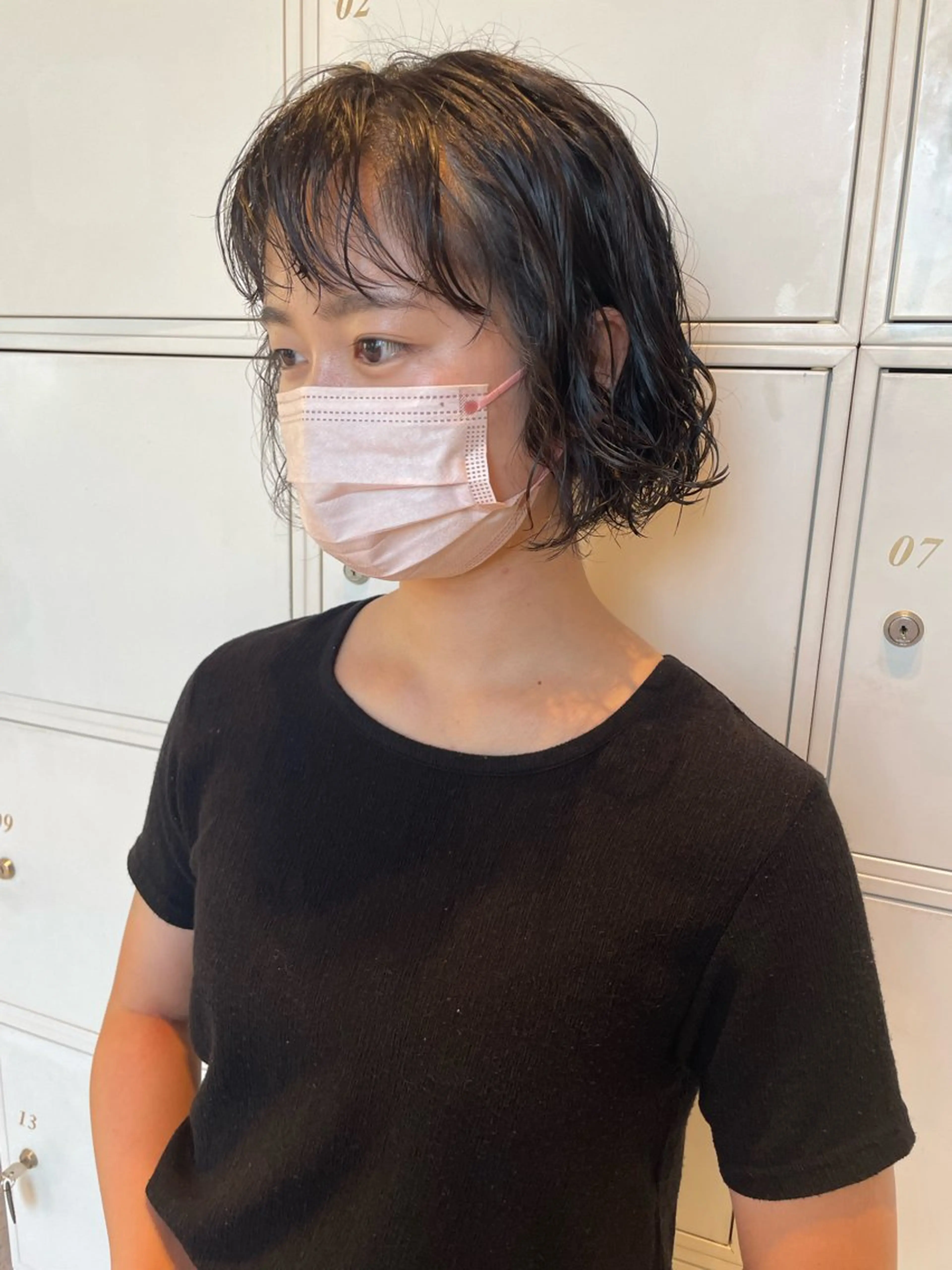 ミディアム パーマ ショートボブ ボブ 鶴岡で縮毛矯正なら お任せ！ハヤシナオミのヘアスタイル