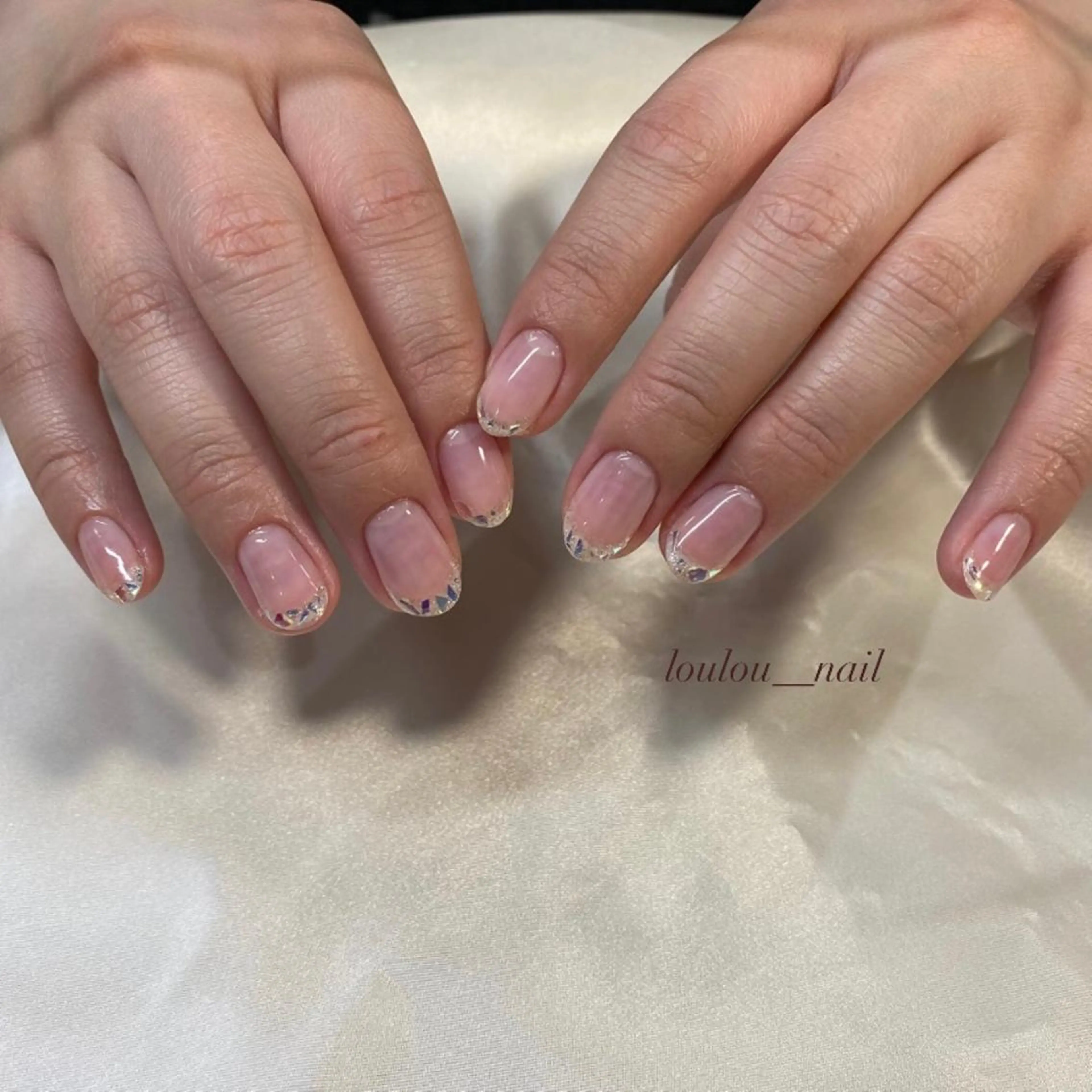 ネイル クリアネイル フレンチネイル ガラスフレンチ シンプルネイル ハンドネイル ハンドケア loulou _nail所属・葛西 知佳のネイルデザイン