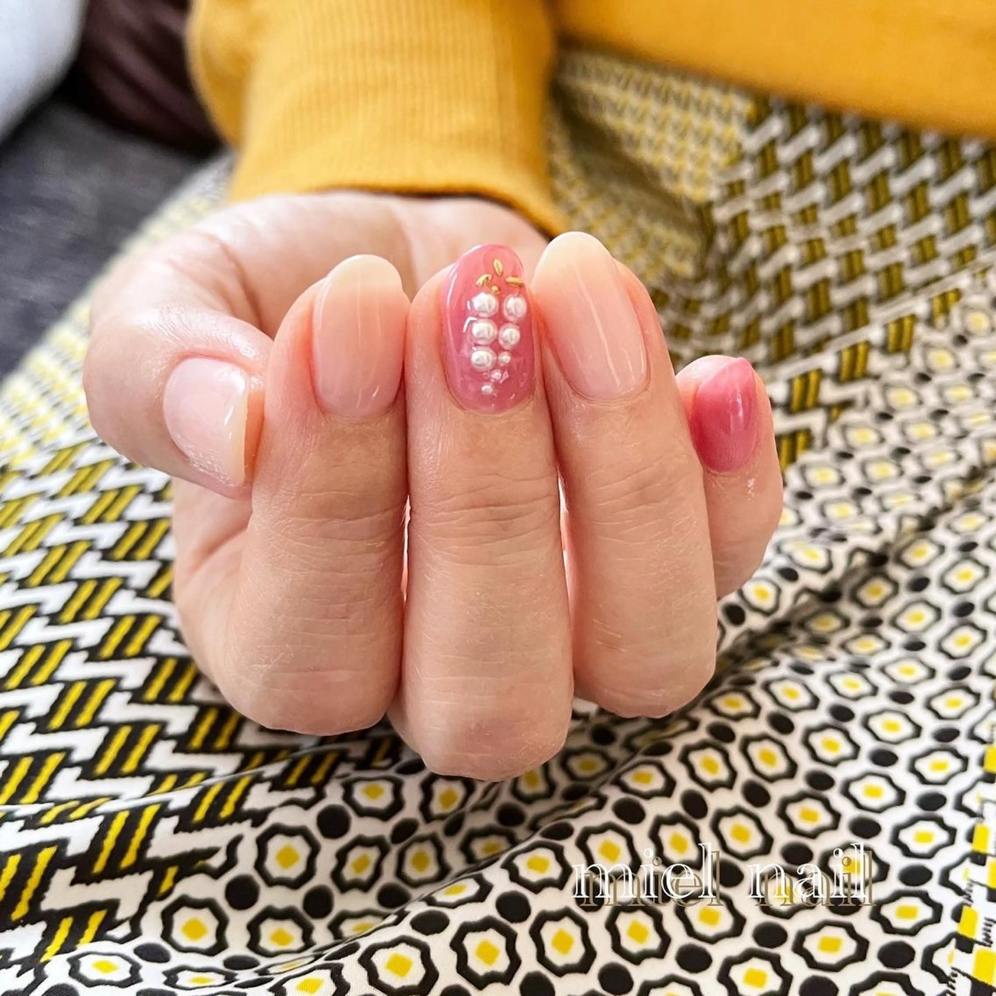 ネイル ピンク miel nailのネイルデザイン