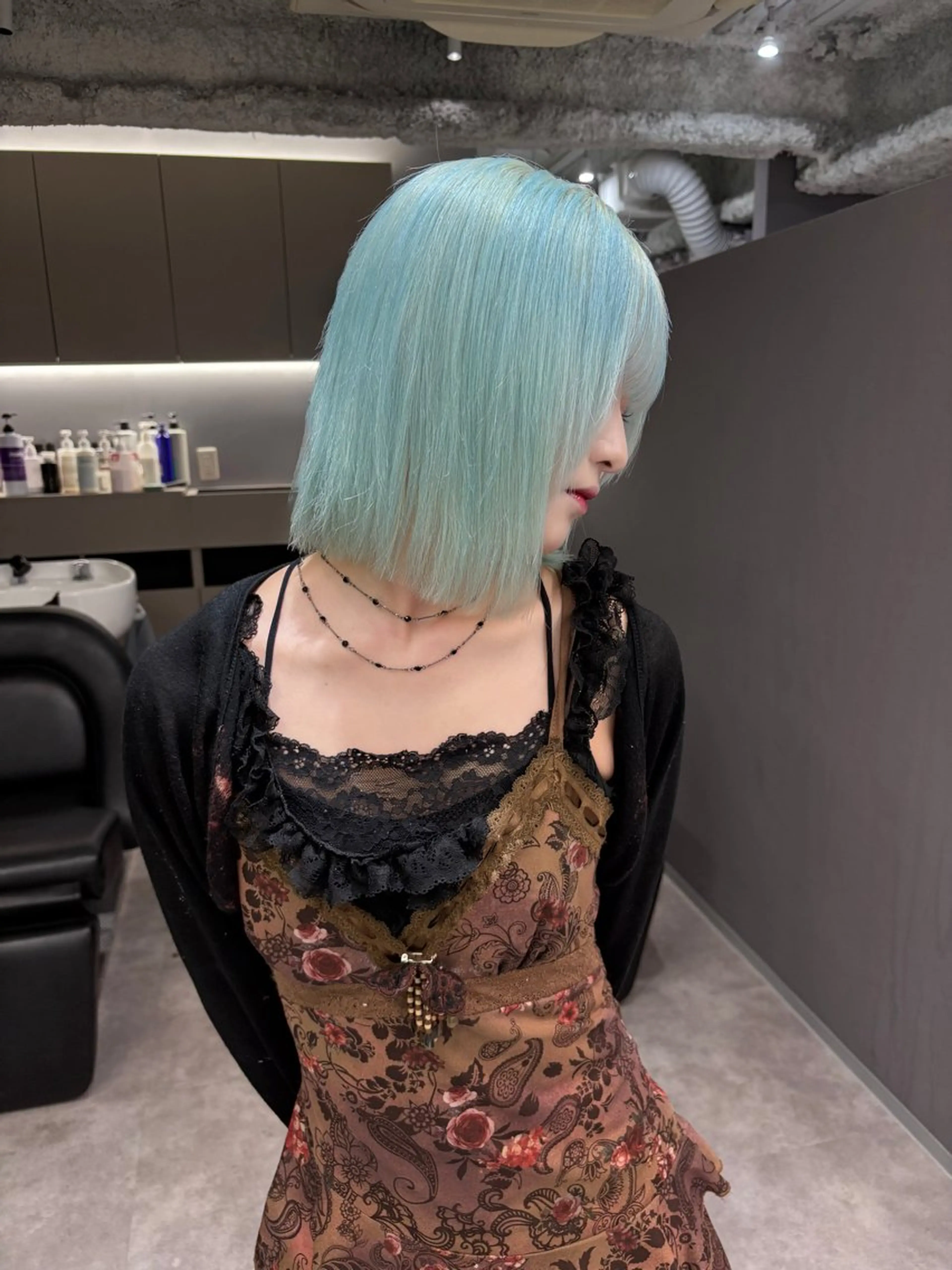 ミディアム カラー ブルーカラー ヘアカラー ハイトーン/名古屋 Hinakiのヘアスタイル