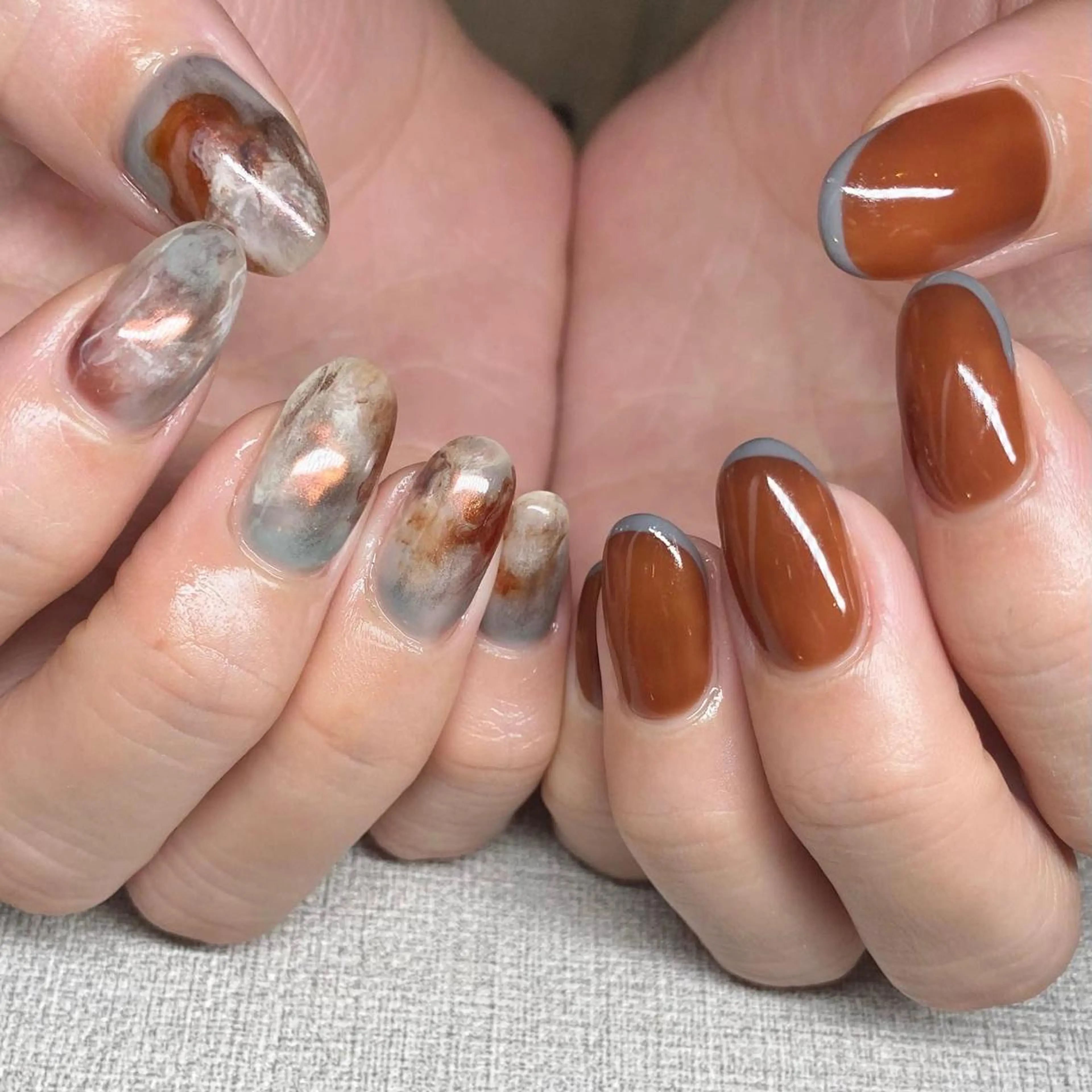 ネイル アートネイル ニュアンスネイル 冬ネイル ハンドネイル 山田 貴子のネイルデザイン