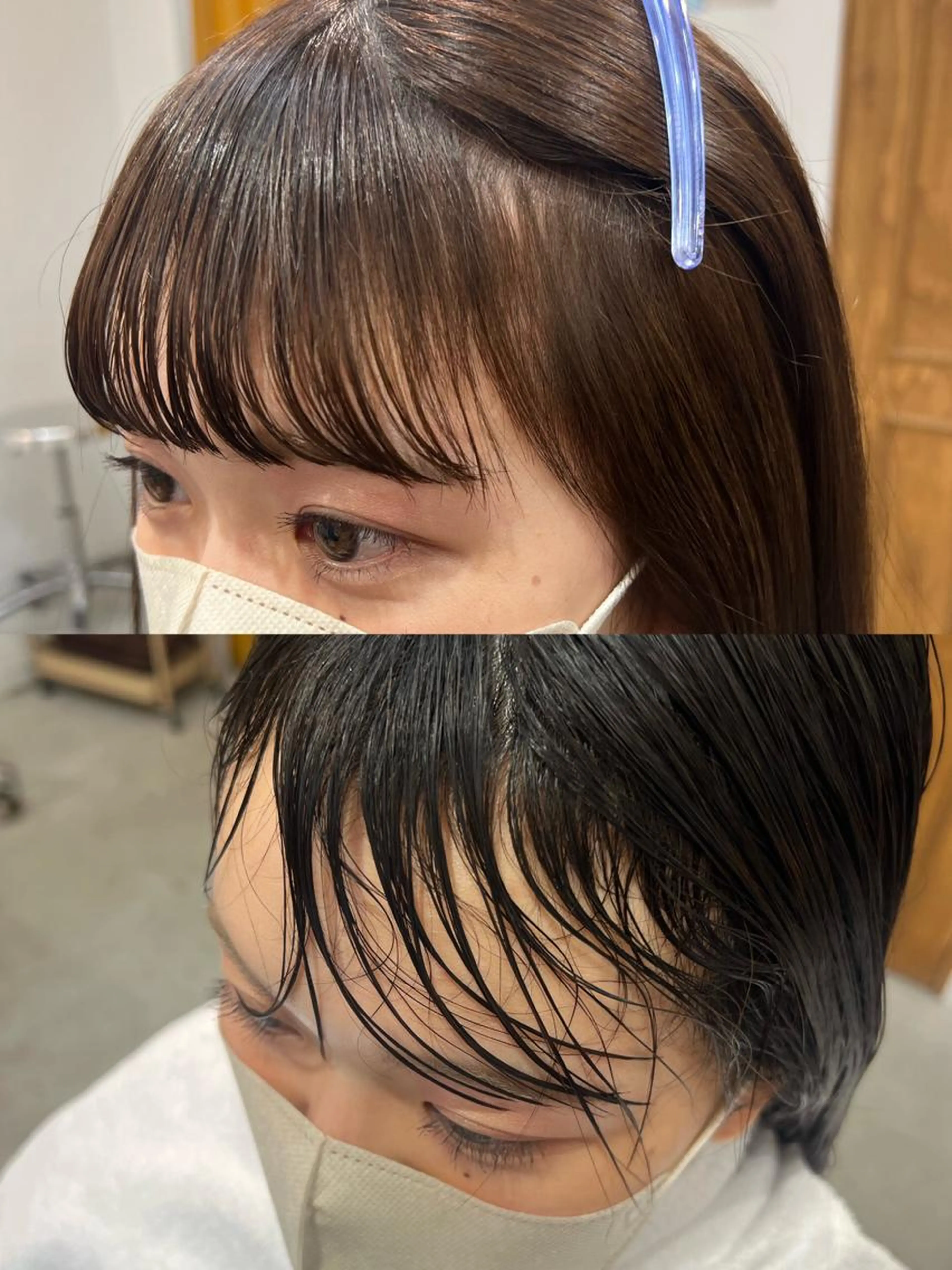 【🤍顔まわりの癖に！】顔まわりストレート+カット+透明感カラー+3stepトリートメントの写真