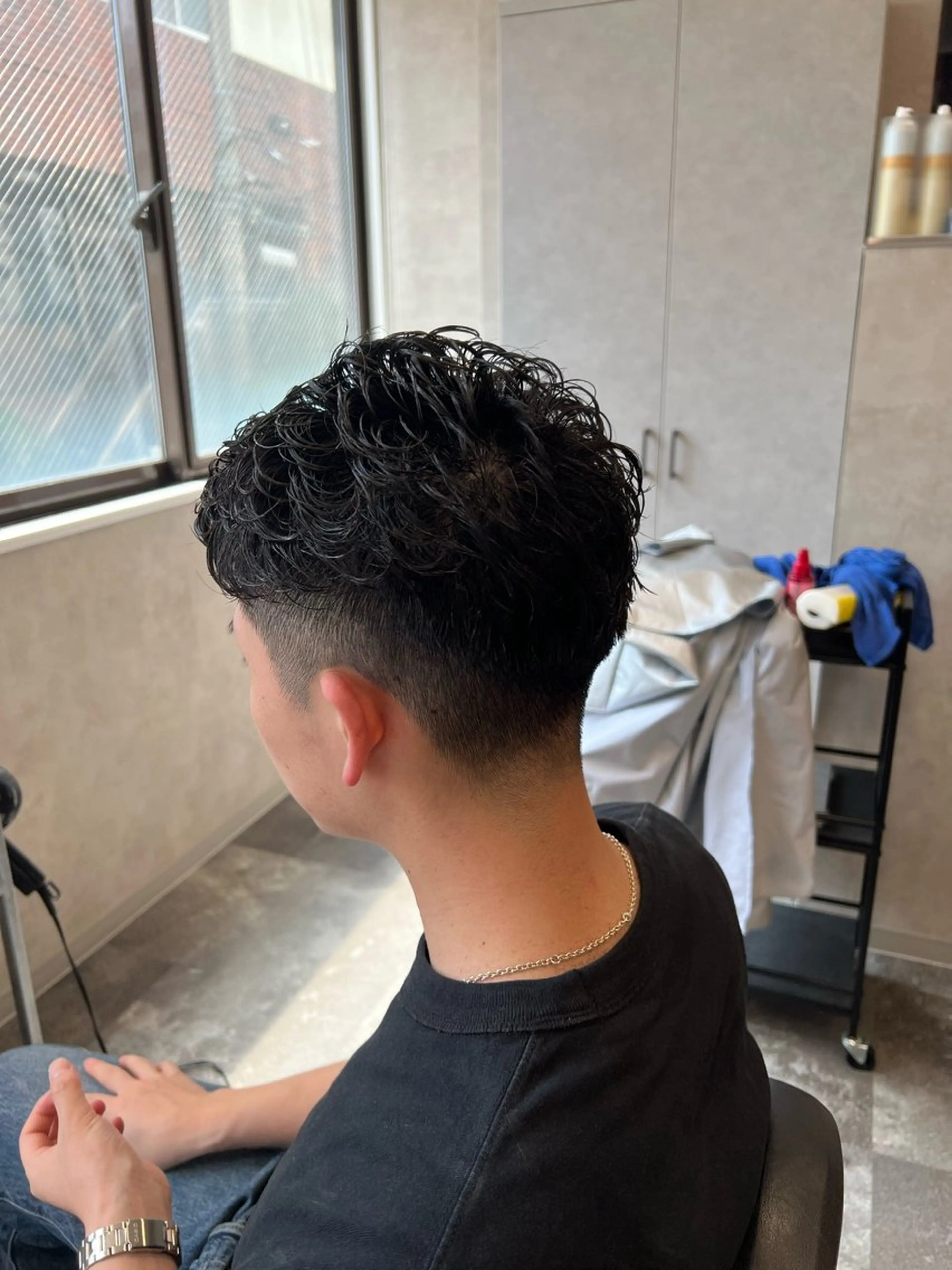 ショート パーマ ヘアアレンジ メンズ オールバック メンズパーマ カット パーマ メンズ特化/カラー/ パーマ/ケイシンのヘアスタイル
