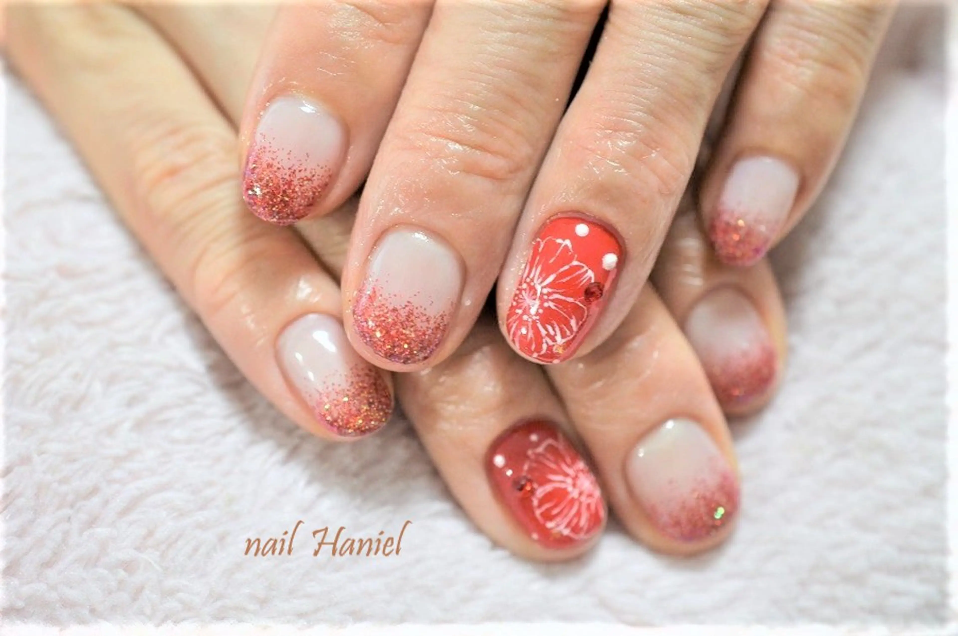 ネイル ジェルネイル オフィスネイル パラジェル 冬ネイル クリスマス ハンドネイル nail Haniel所属・半蔵門サロンハニエル 魅神 ちよのネイルデザイン