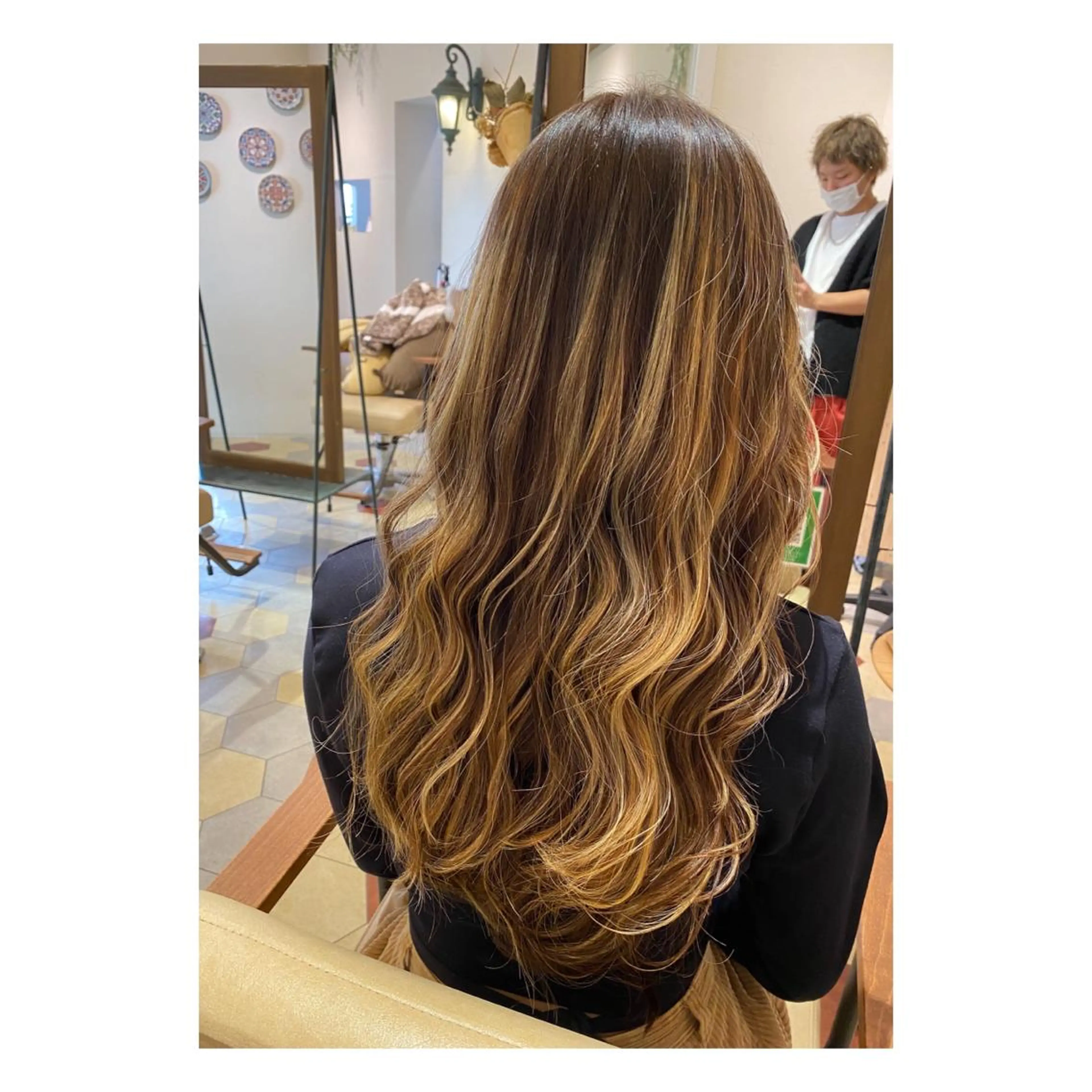 カラー ブロンド ハイライトカラー 菊池大一 パーマのヘアスタイル
